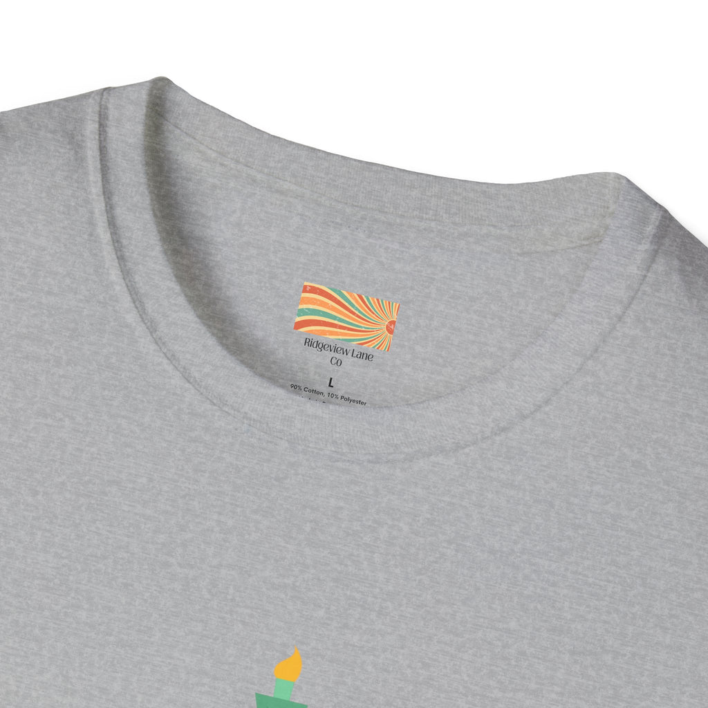 Statue of Liberty Flag backgroundUnisex Softstyle T-Shirt