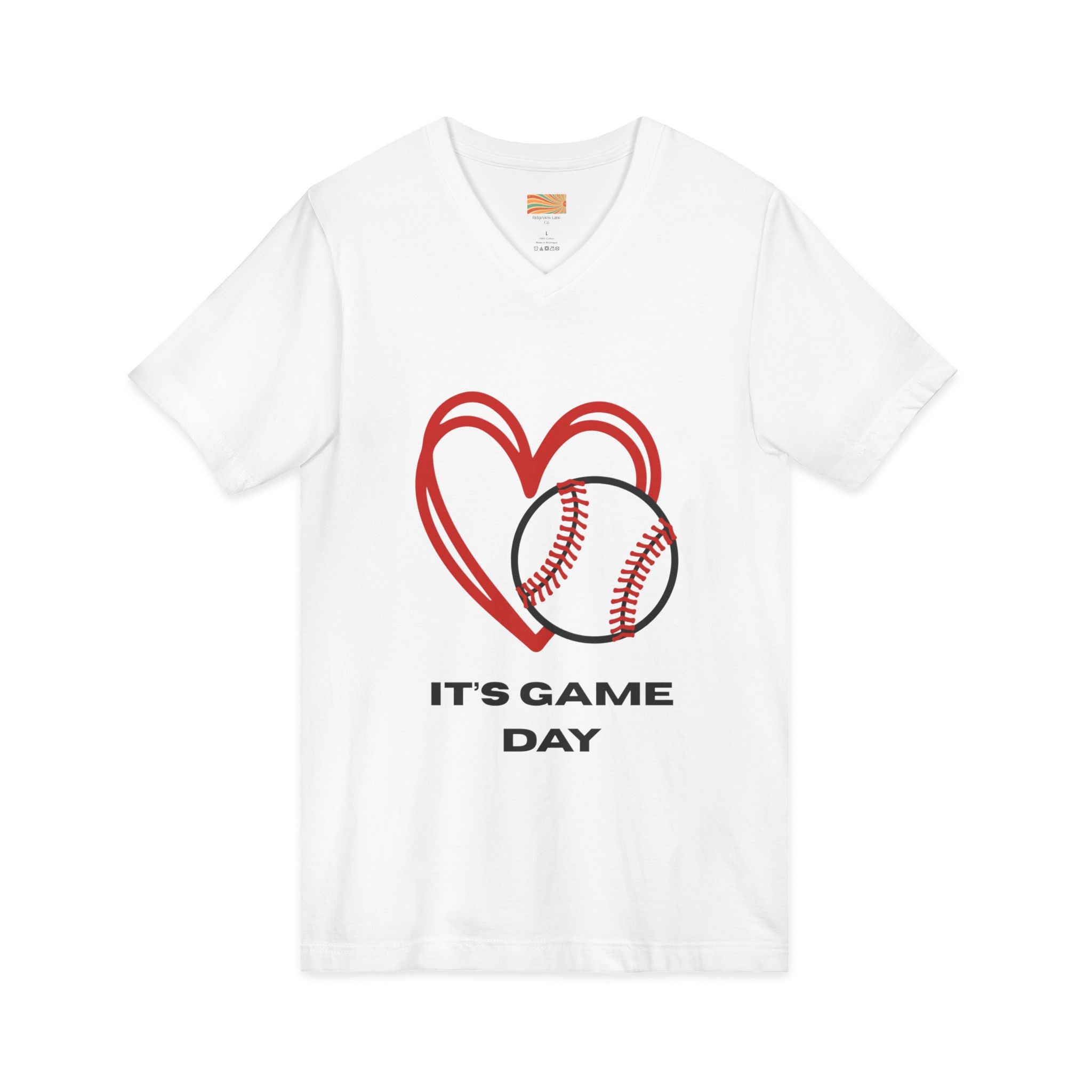 Game Day Baseball V-Neck Tee
