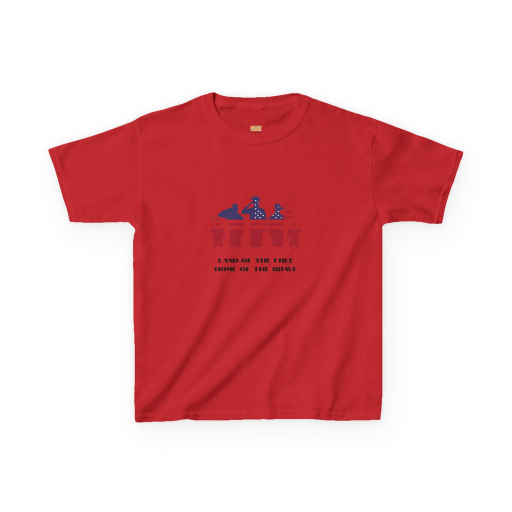 Kids Patriotic Drumline Tee — Red White Blue Band Graphic