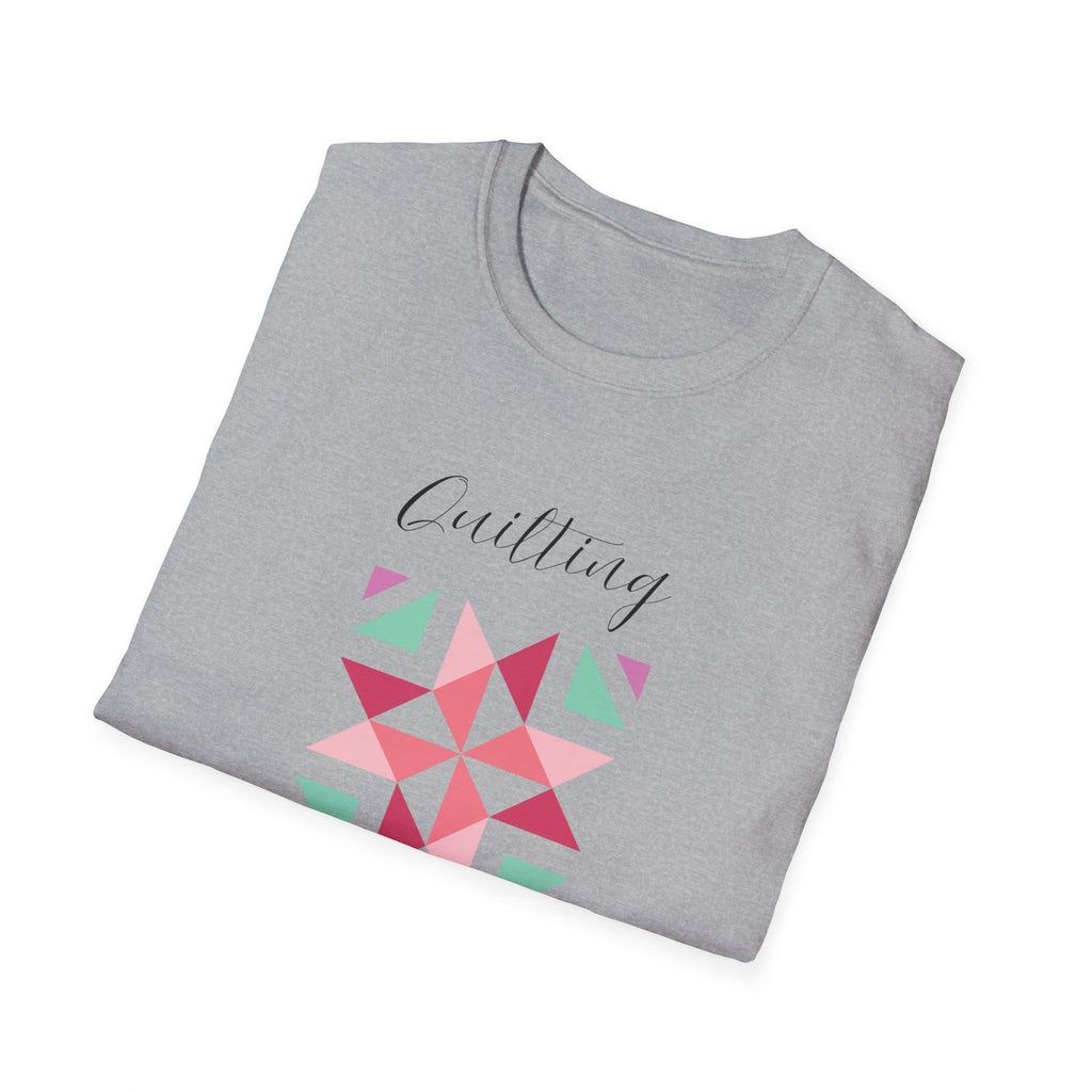 Quilting Is My Love Language T-Shirt — Pastel Quilt Block Graphic