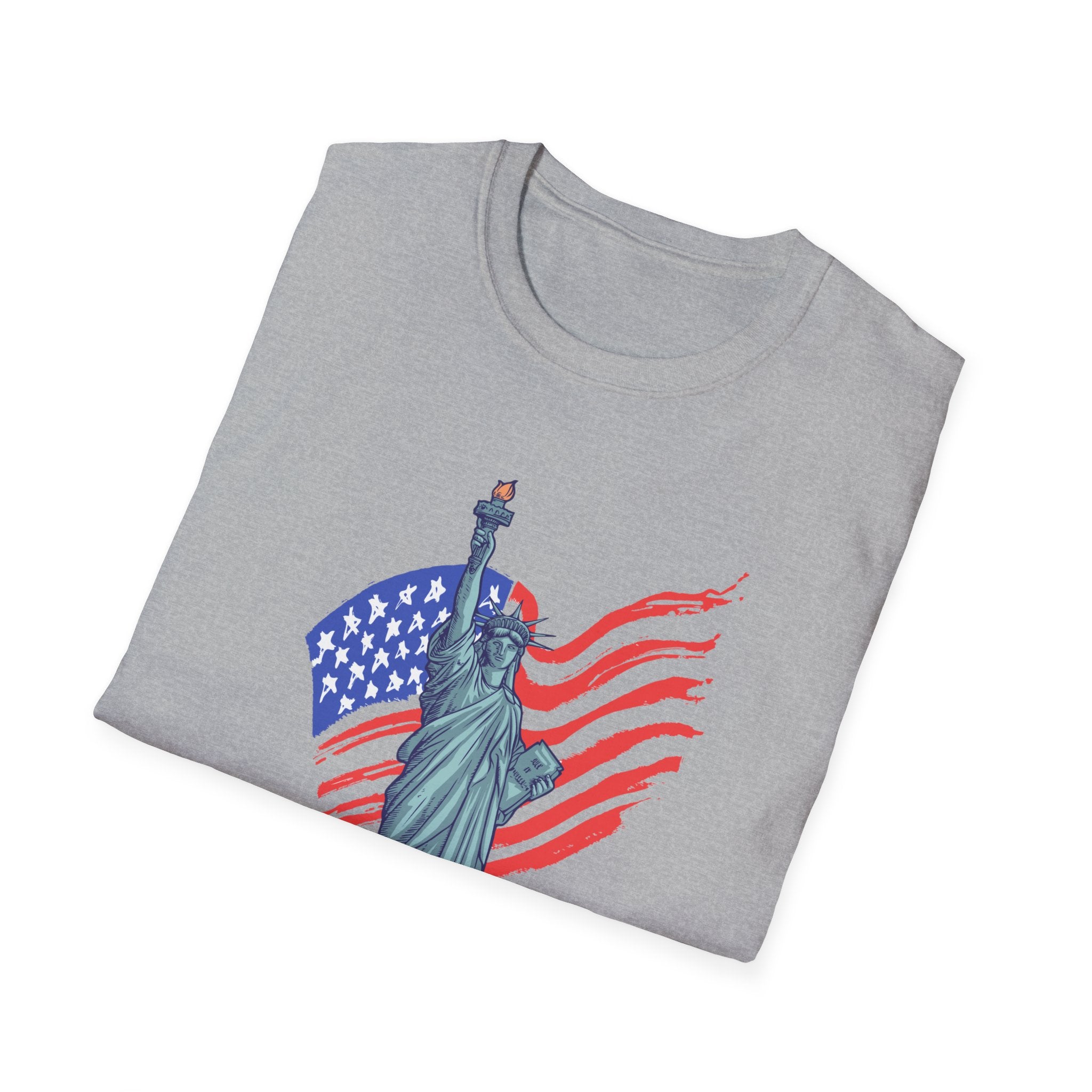 Statue of Liberty American Flag T-Shirt — Patriotic USA Independence Day Tee