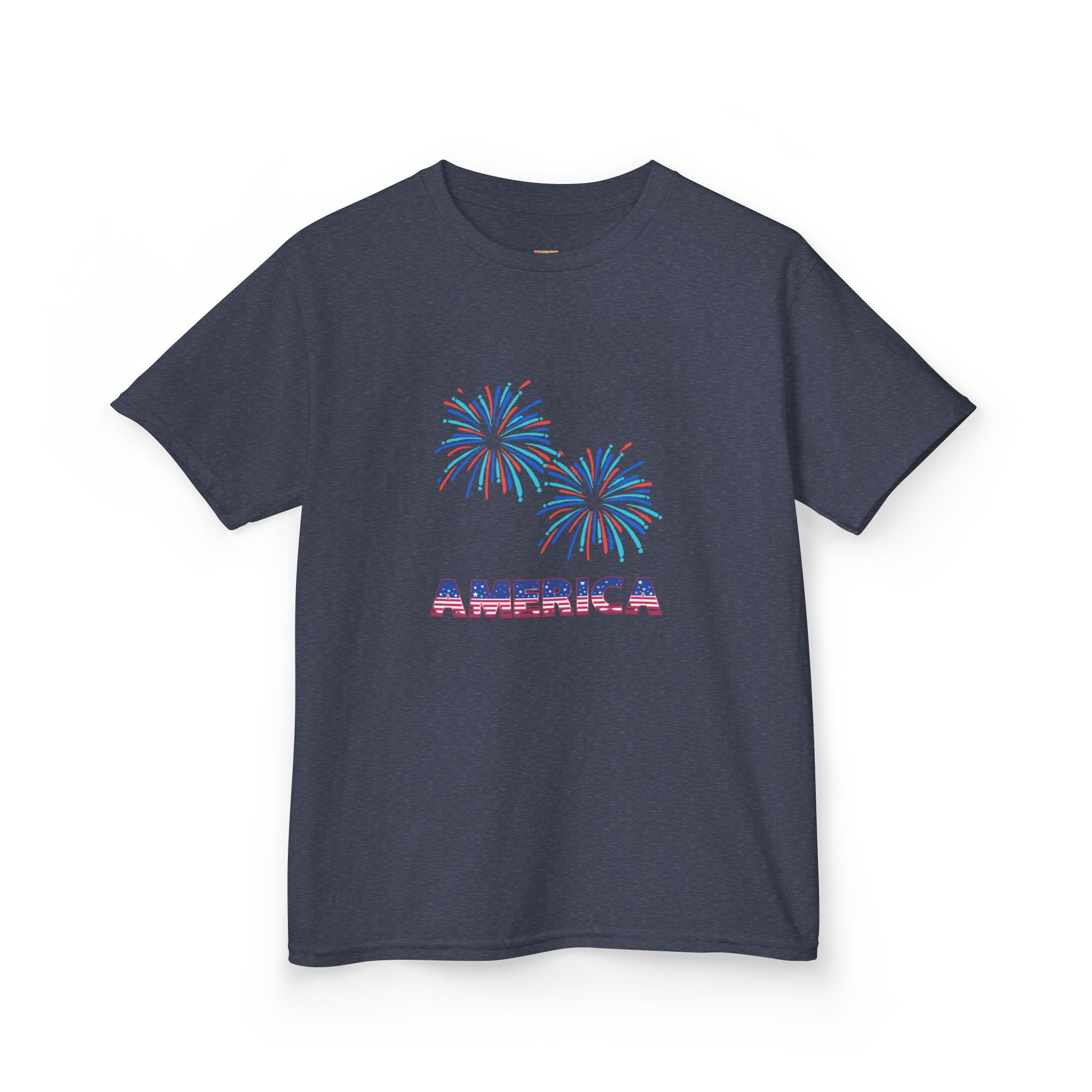 Kids Tee — 'America' Fireworks Patriotic 4th of July Shirt
