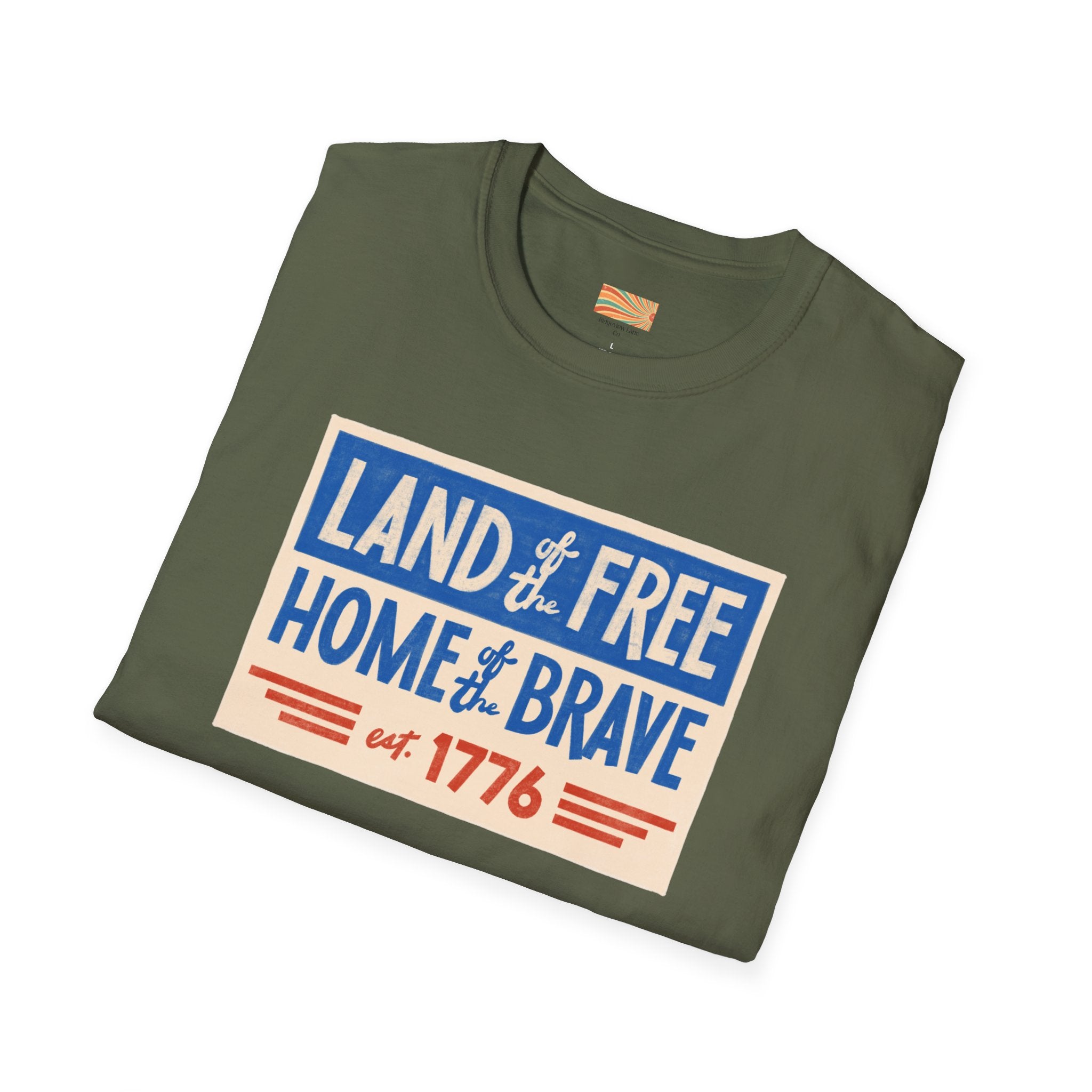 Land of the Free Home of the Brave Unisex Softstyle T-Shirt