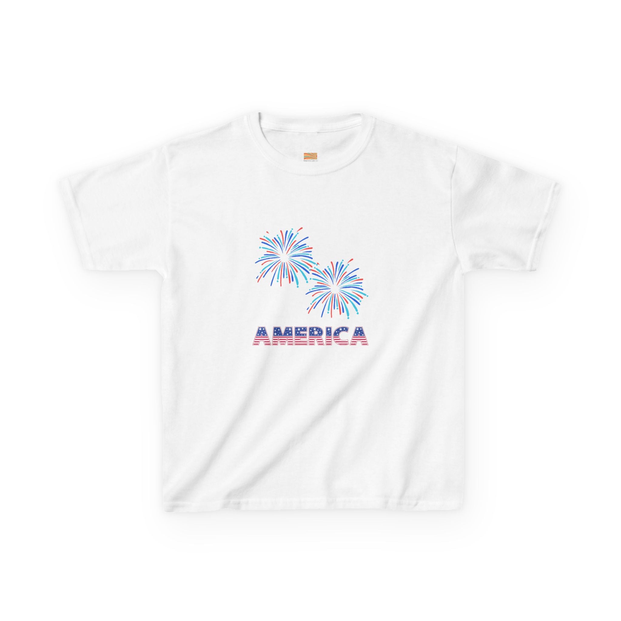 Kids Tee — 'America' Fireworks Patriotic 4th of July Shirt