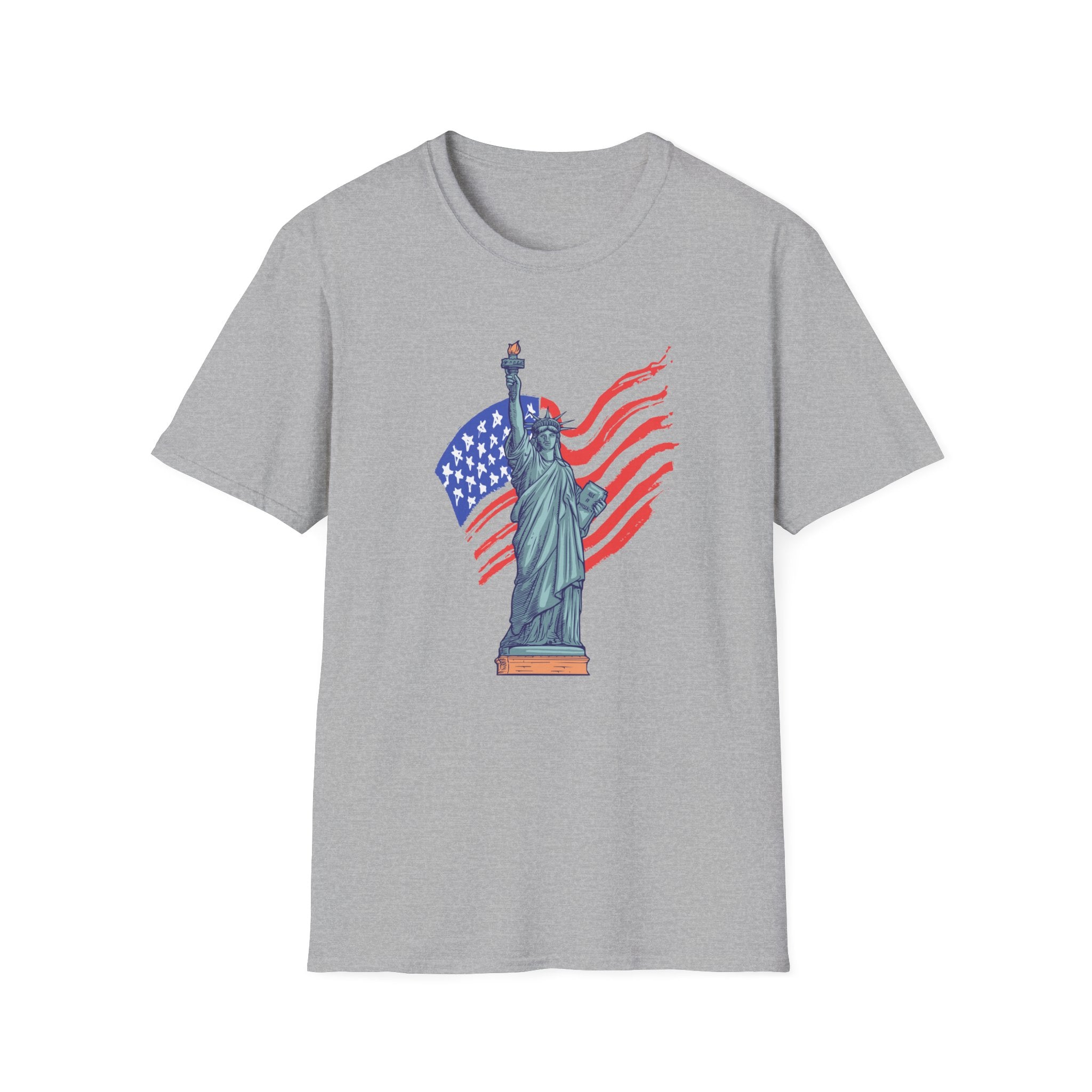 Statue of Liberty American Flag T-Shirt — Patriotic USA Independence Day Tee