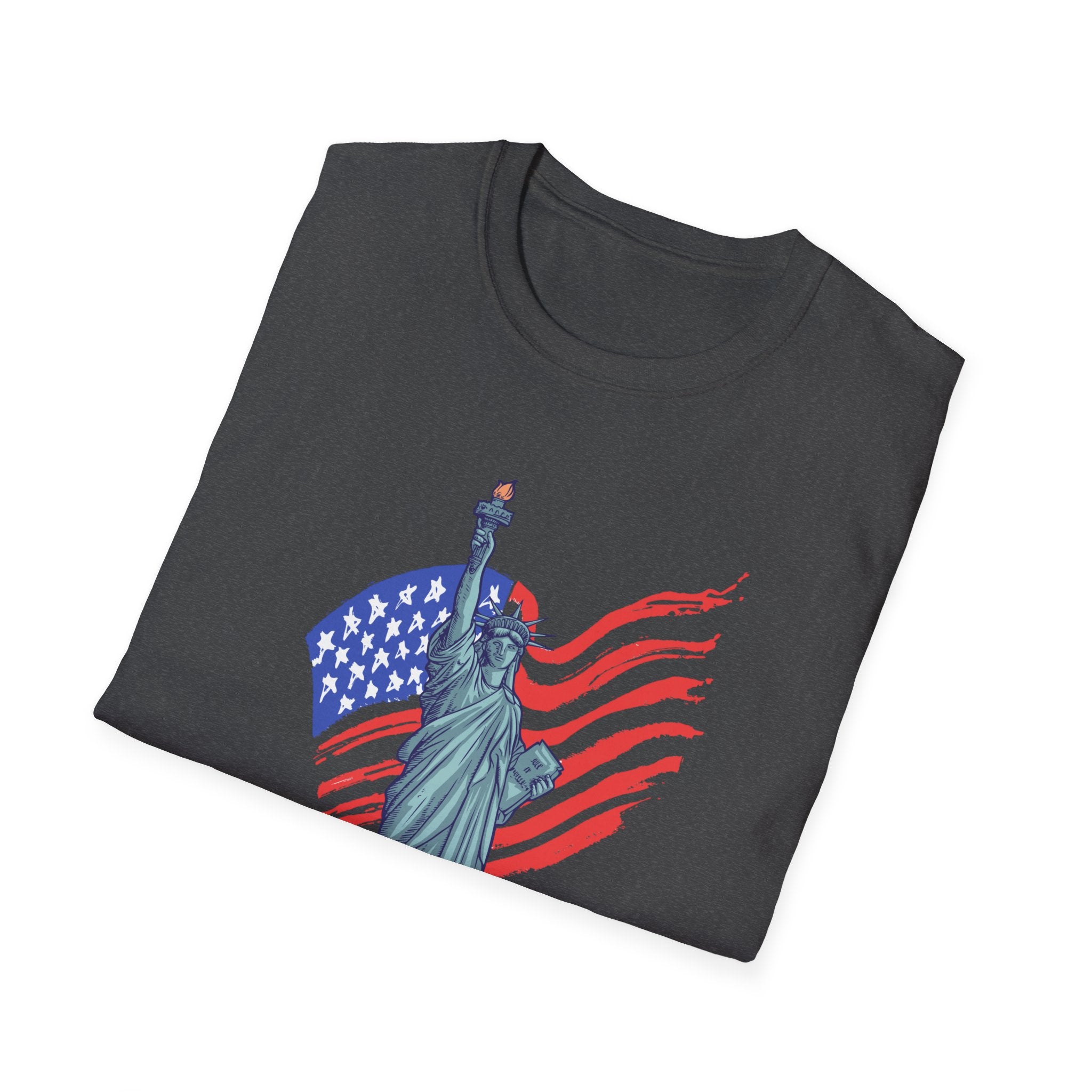 Statue of Liberty American Flag T-Shirt — Patriotic USA Independence Day Tee