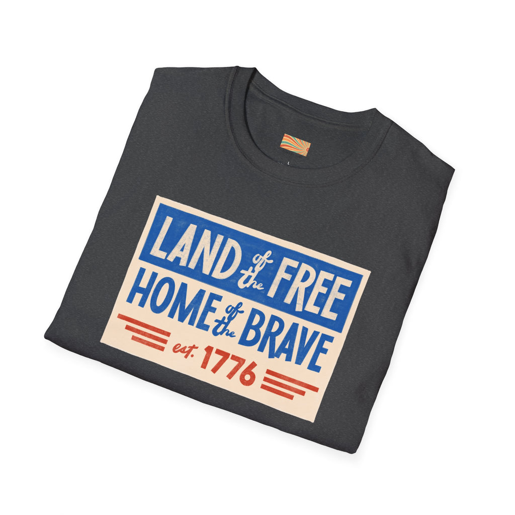 Land of the Free Home of the Brave Unisex Softstyle T-Shirt
