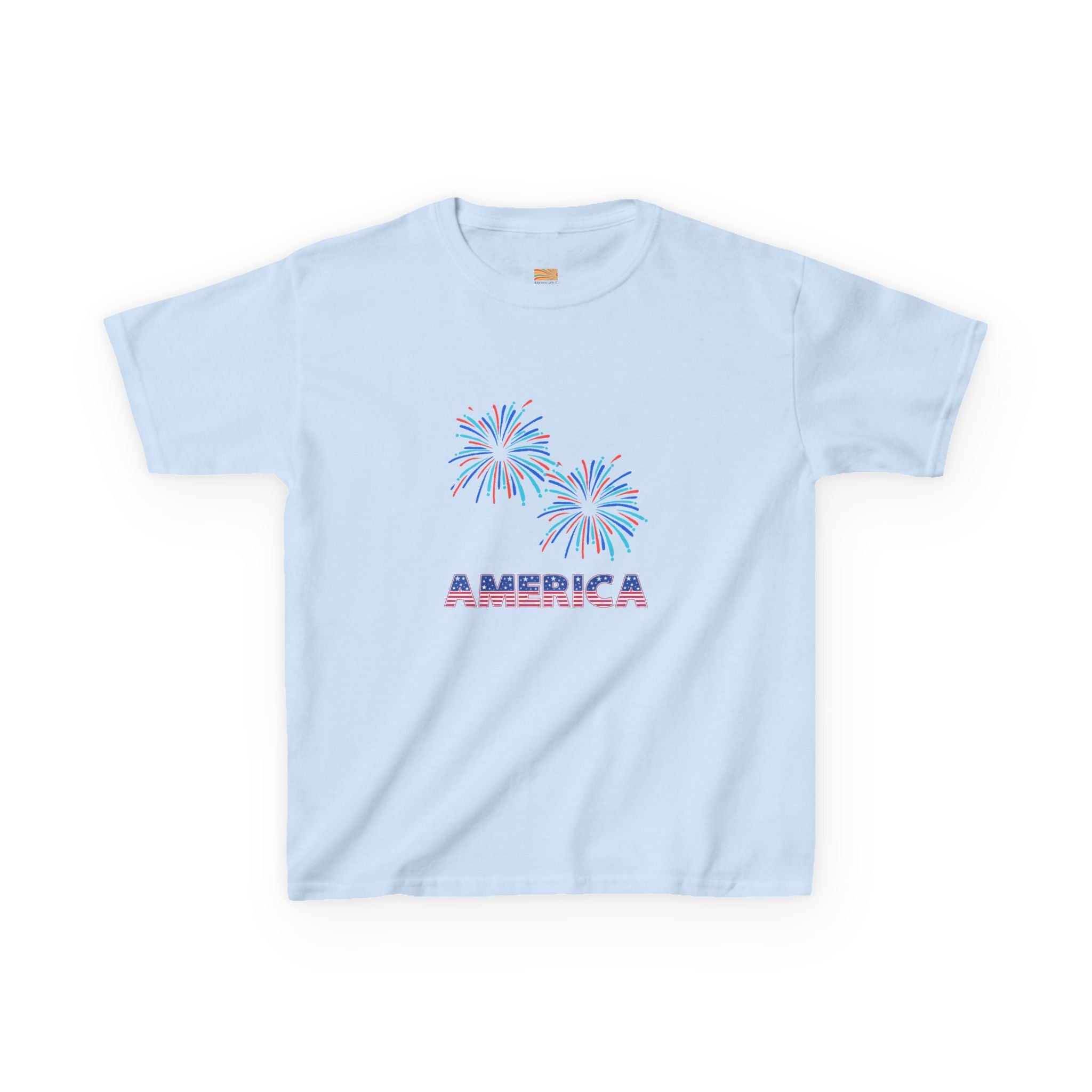 Kids Tee — 'America' Fireworks Patriotic 4th of July Shirt