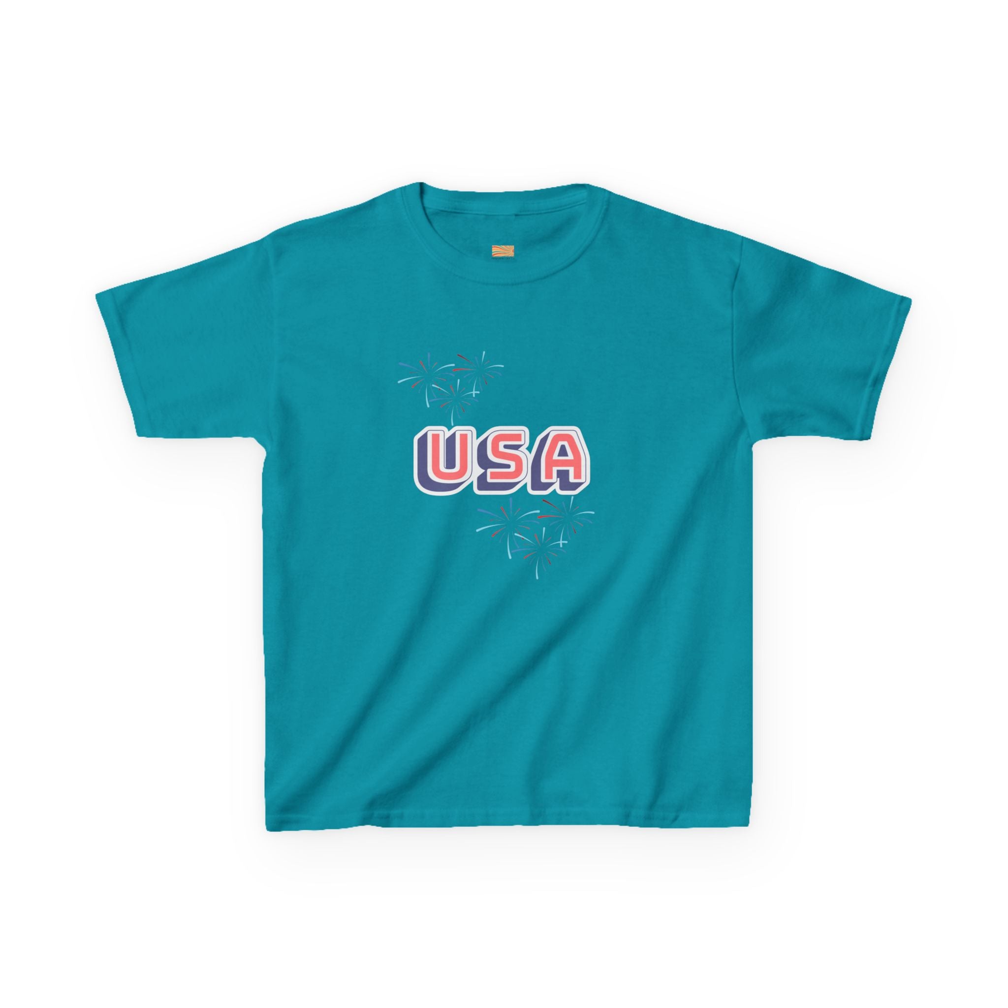 Kids USA Graphic Tee — Patriotic Red White Blue Kids T-Shirt for 4th of July