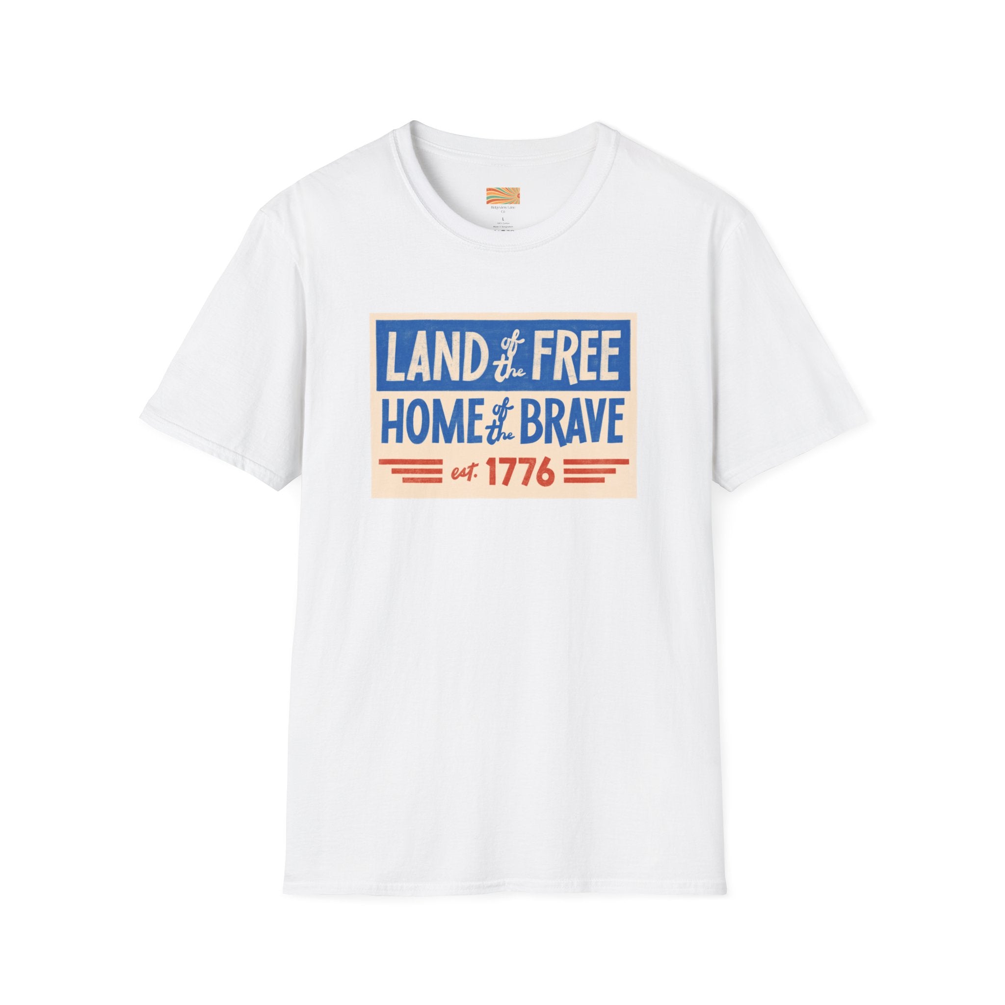 Land of the Free Home of the Brave Unisex Softstyle T-Shirt
