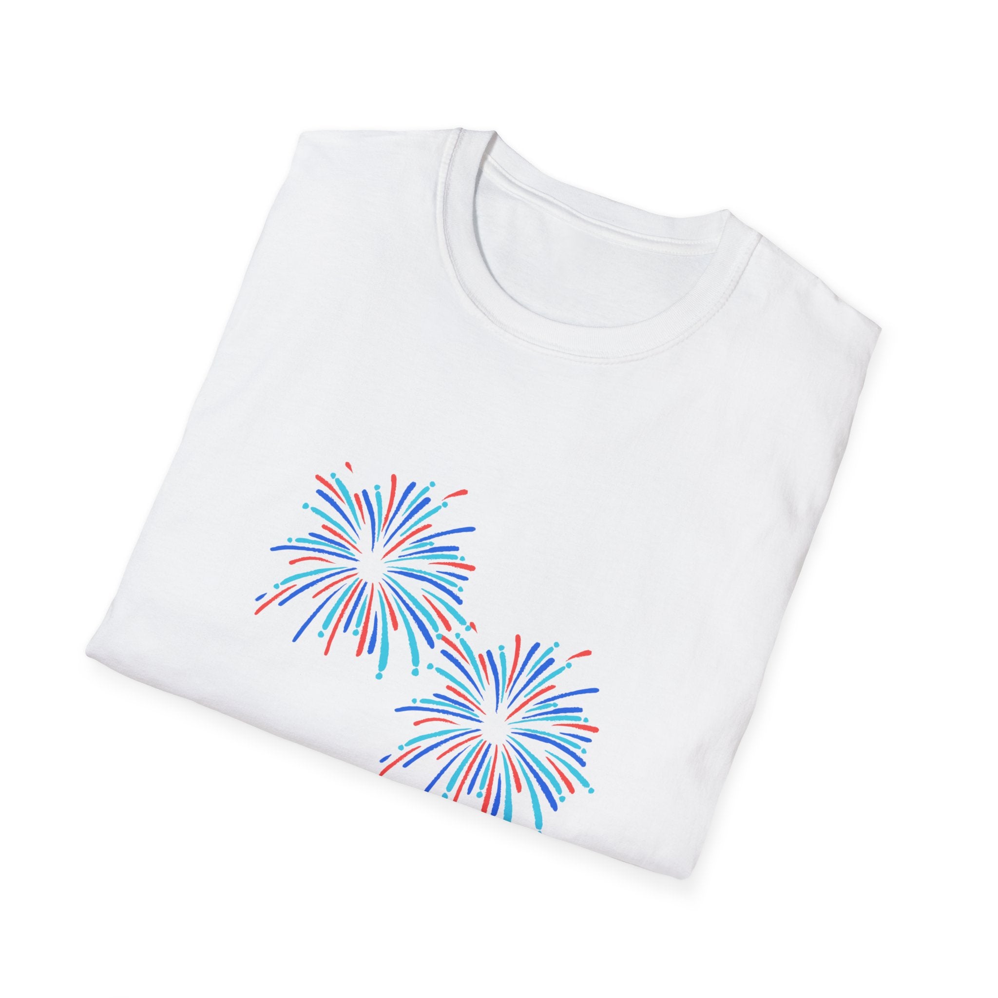 America with Fireworks Unisex Softstyle T-Shirt