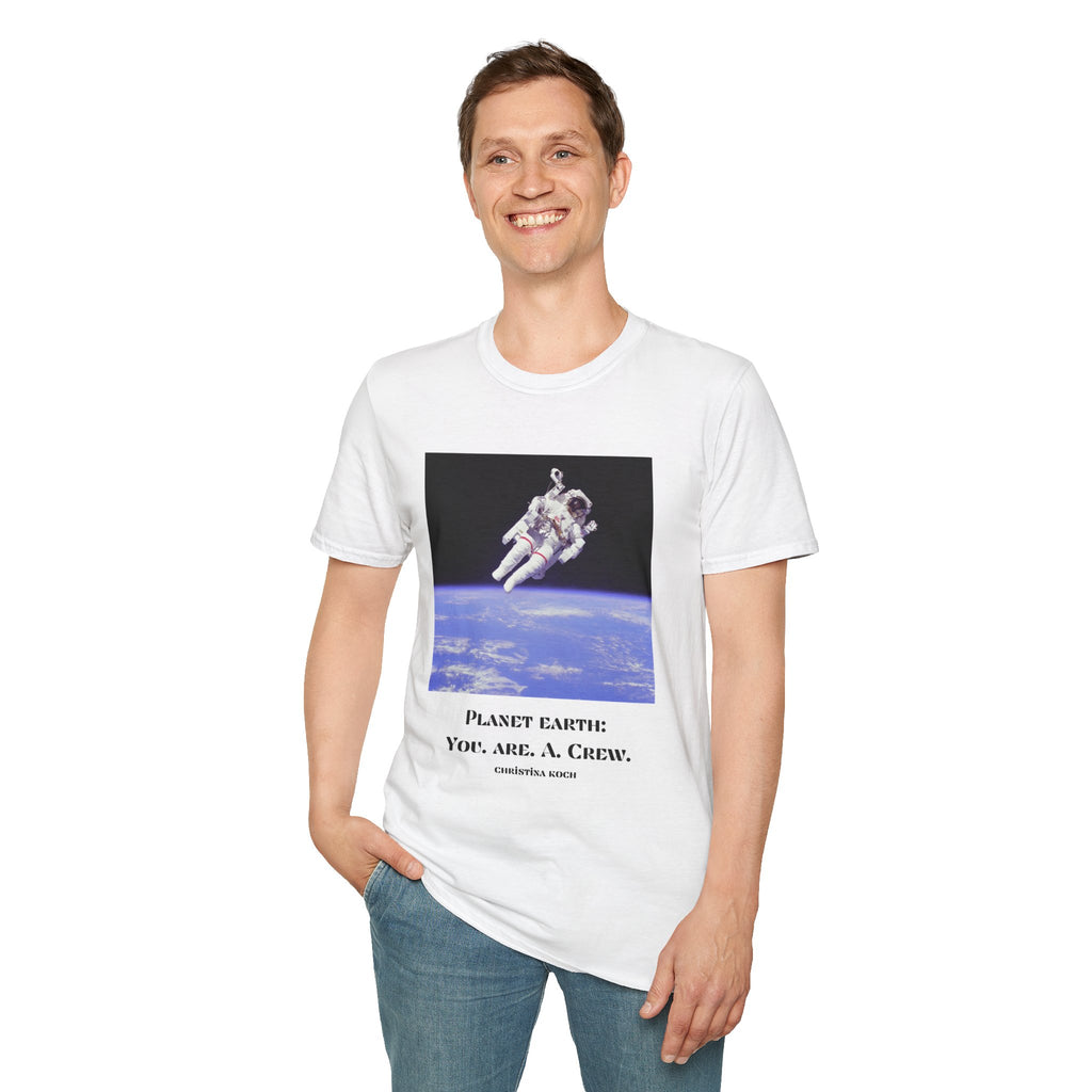 Astronaut Graphic T-Shirt — “Planet Earth: You. Are. A. Crew.” Space Tee