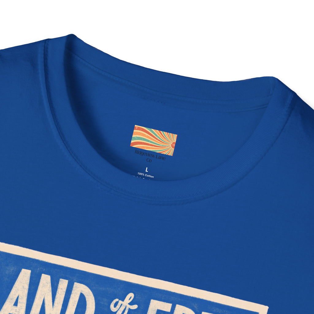 Land of the Free Home of the Brave Unisex Softstyle T-Shirt