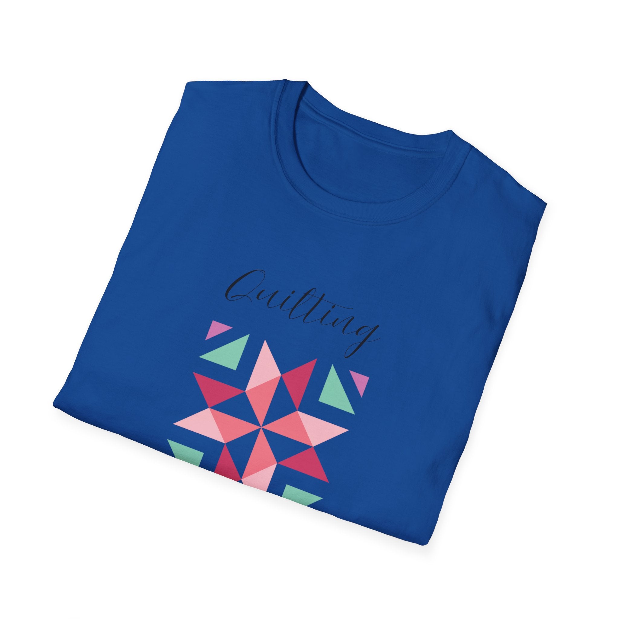 Quilting Is My Love Language T-Shirt — Pastel Quilt Block Graphic