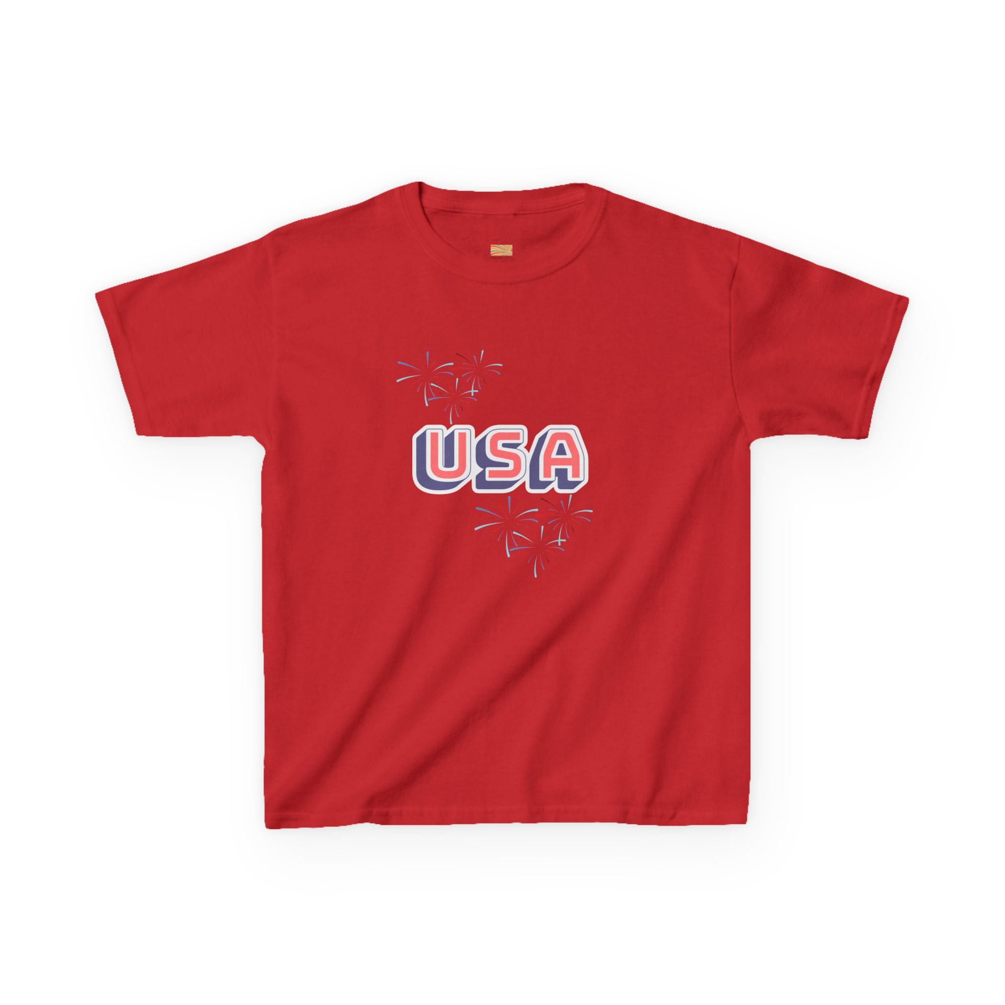 Kids USA Graphic Tee — Patriotic Red White Blue Kids T-Shirt for 4th of July