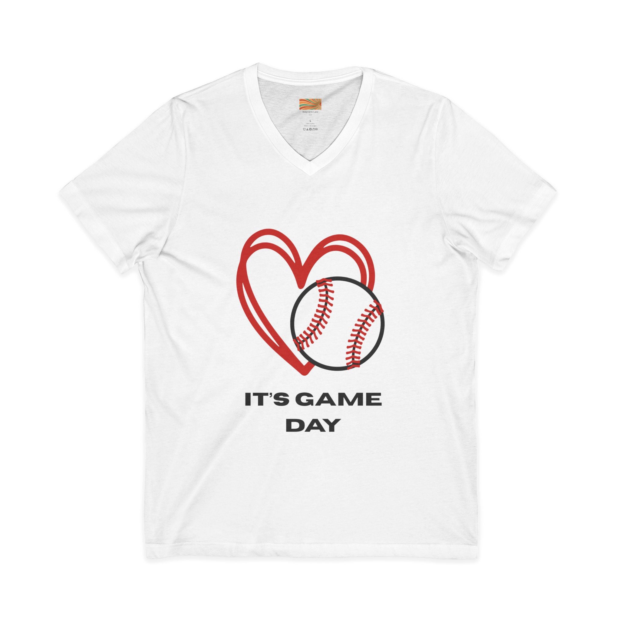 Game Day Baseball V-Neck Tee