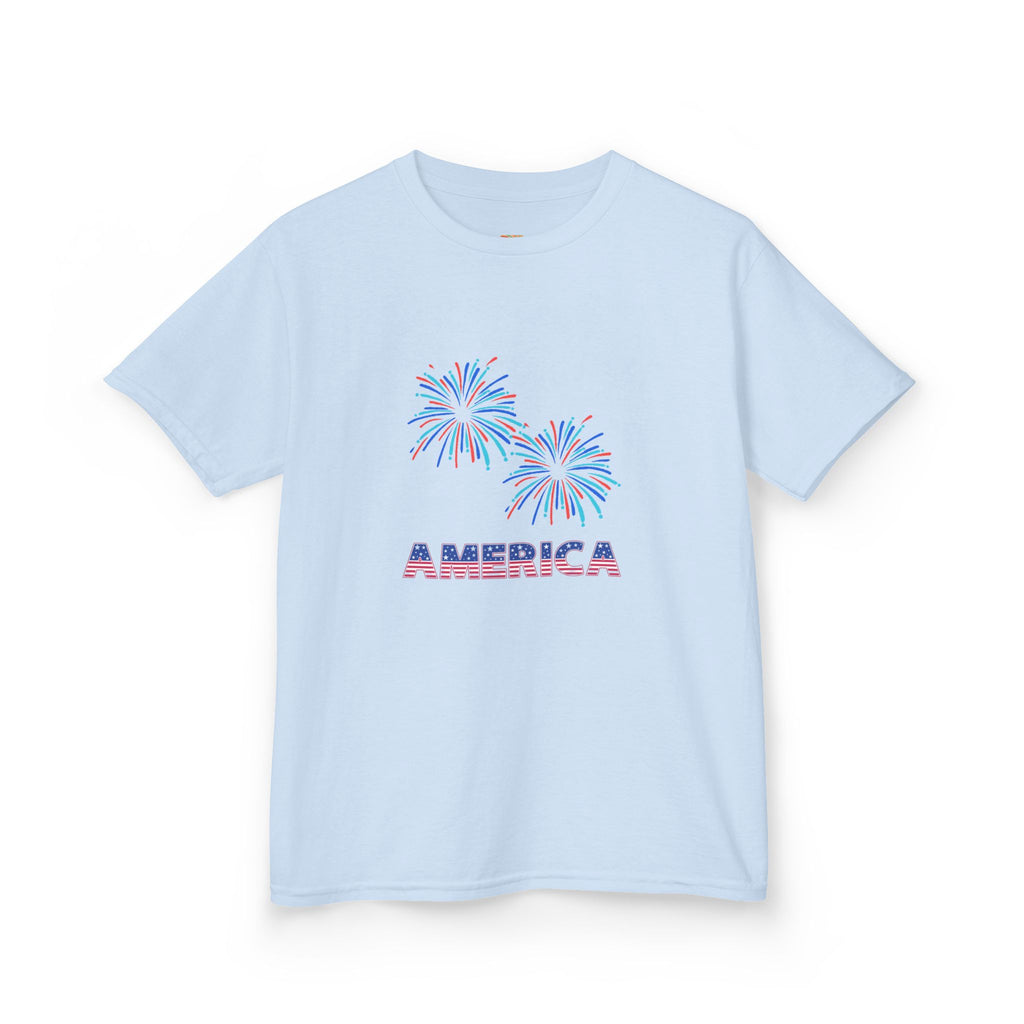 Kids Tee — 'America' Fireworks Patriotic 4th of July Shirt