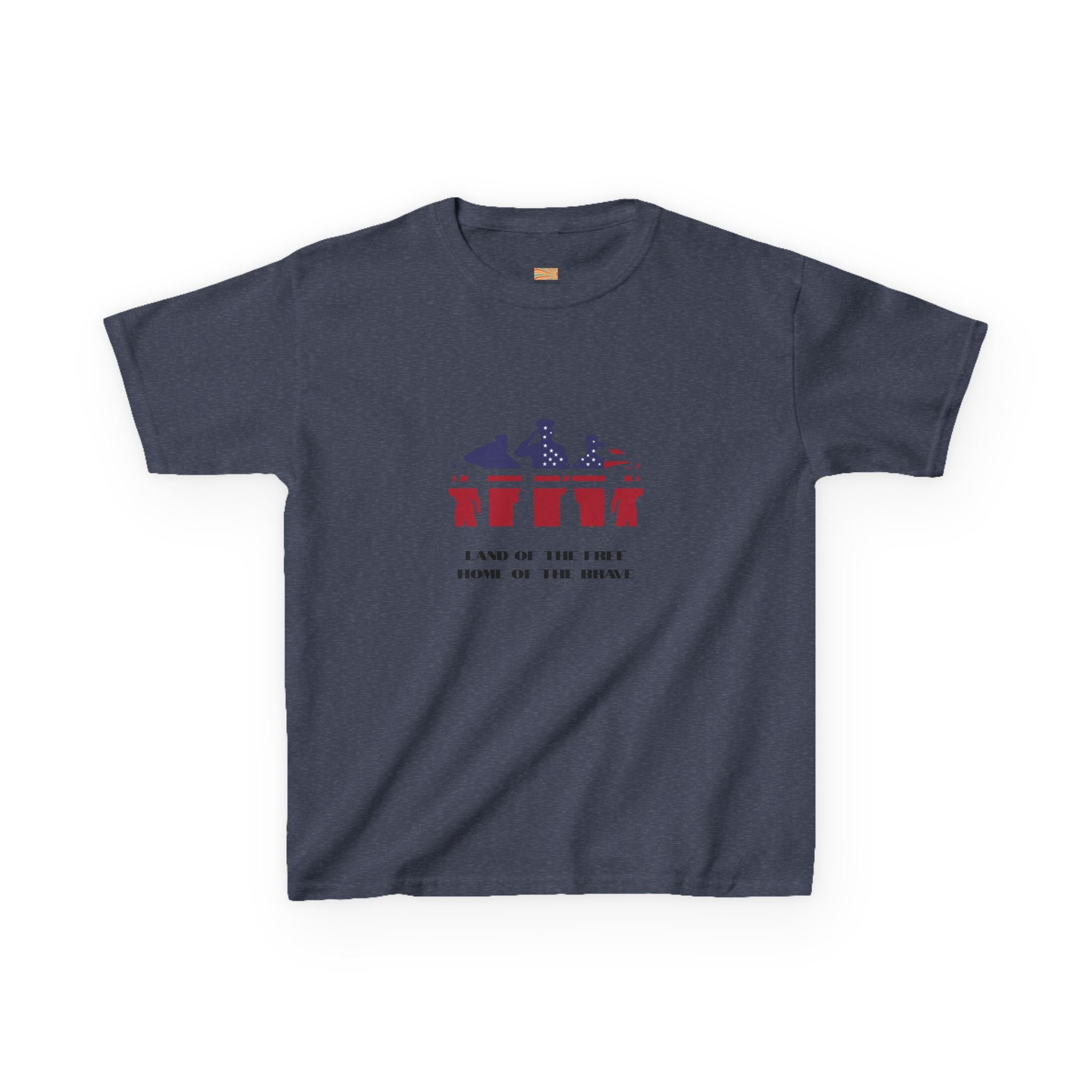 Kids Patriotic Drumline Tee — Red White Blue Band Graphic