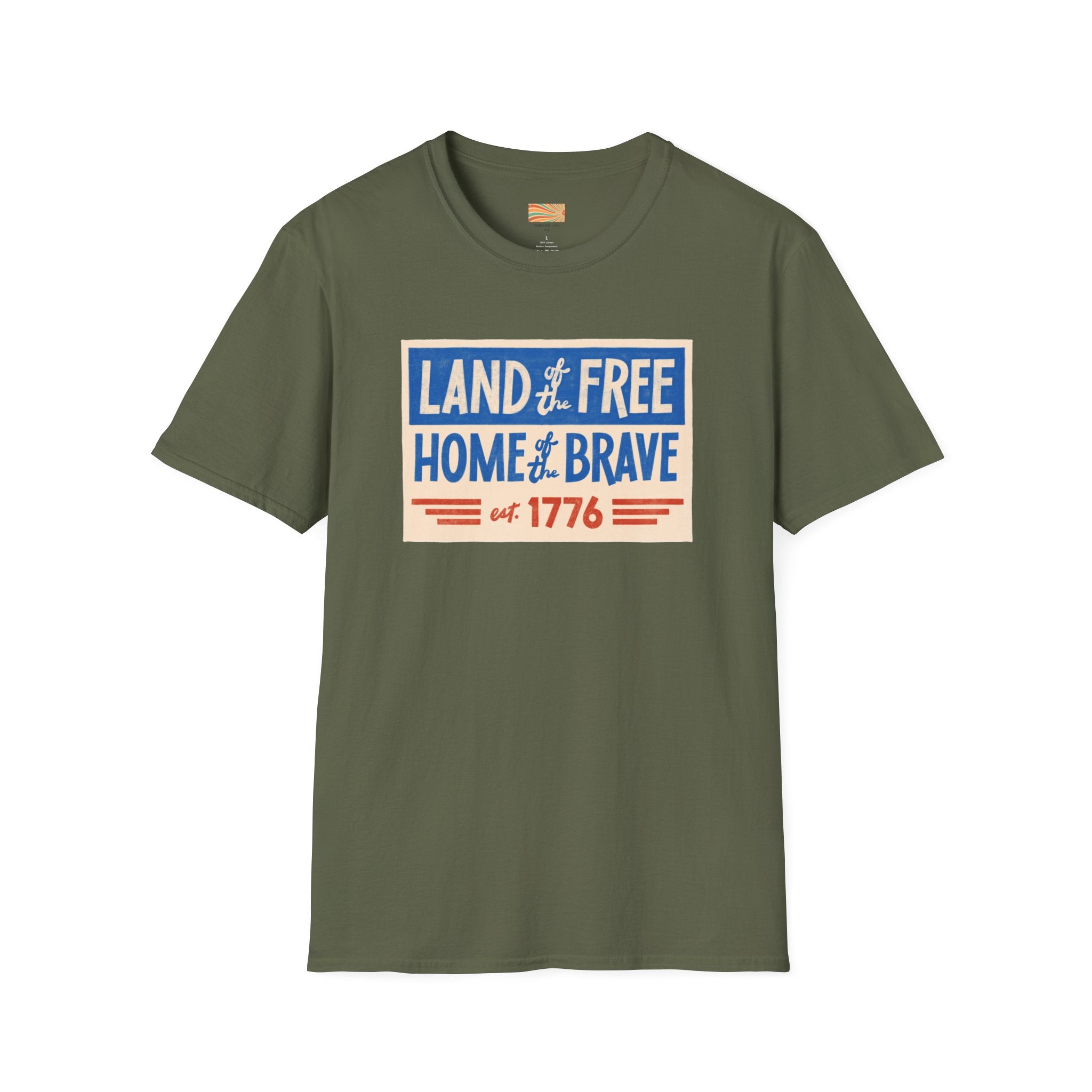Land of the Free Home of the Brave Unisex Softstyle T-Shirt