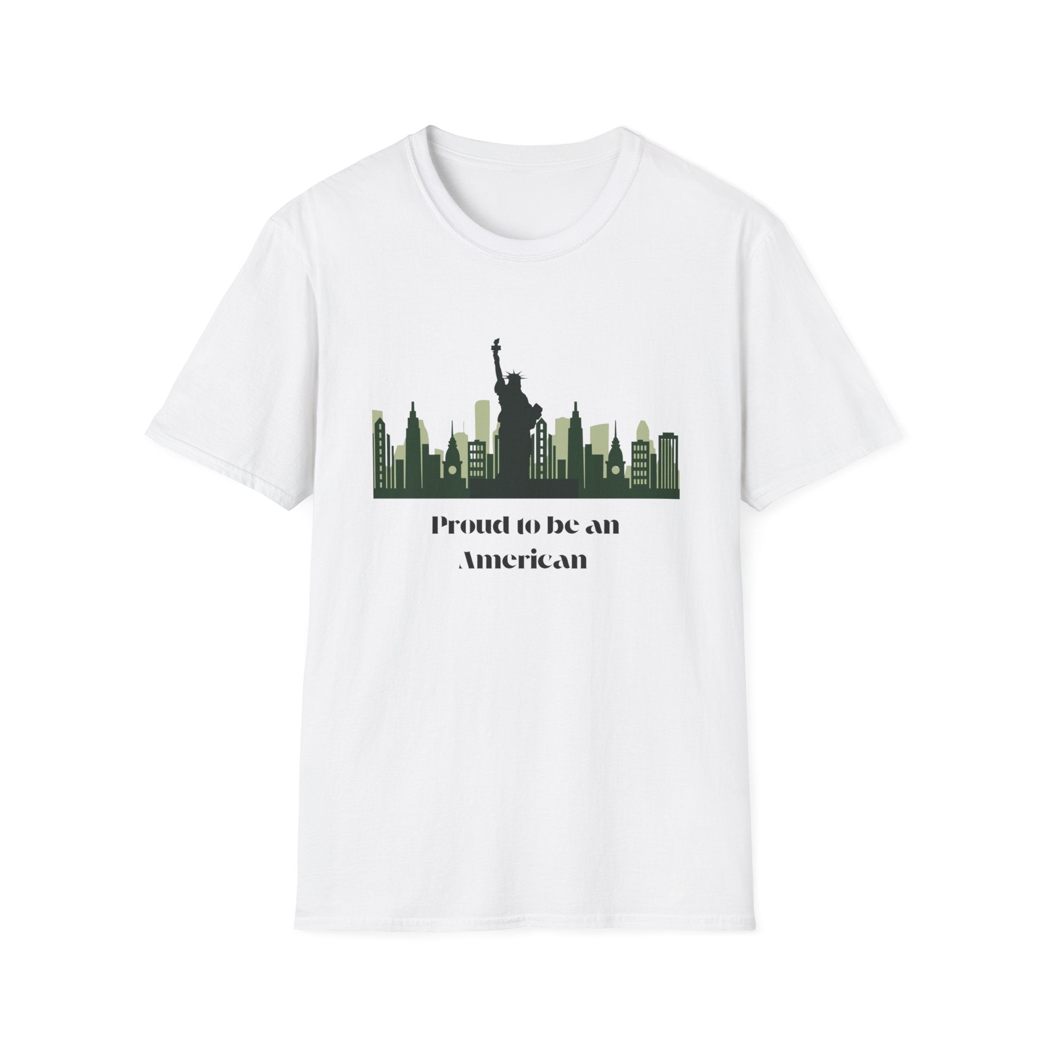American Skyline T-Shirt — "Proud to be an American" Statue of Liberty Tee