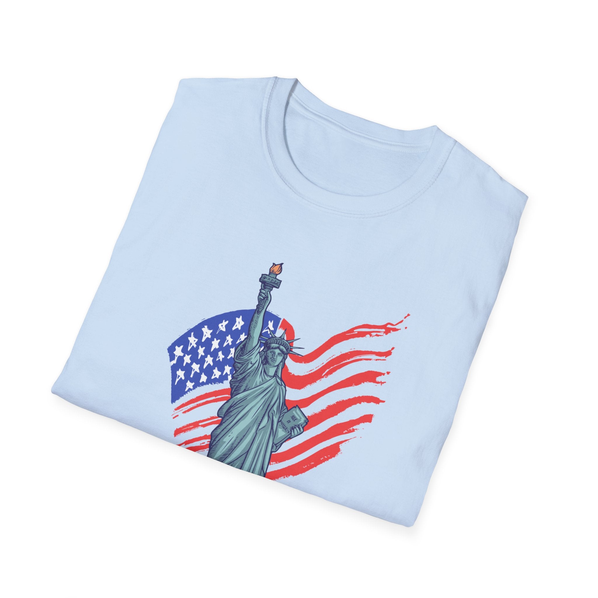 Statue of Liberty American Flag T-Shirt — Patriotic USA Independence Day Tee