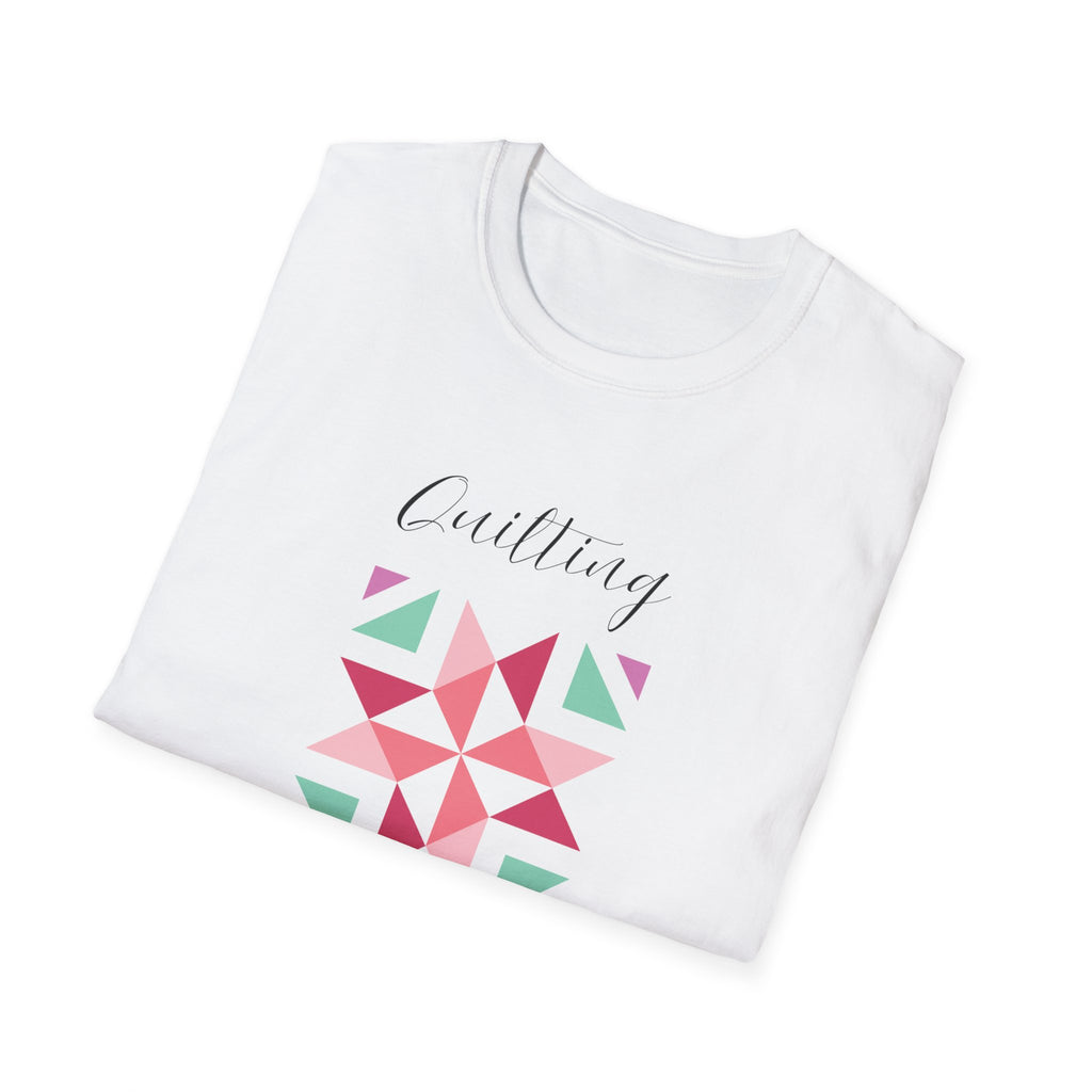 Quilting Is My Love Language T-Shirt — Pastel Quilt Block Graphic