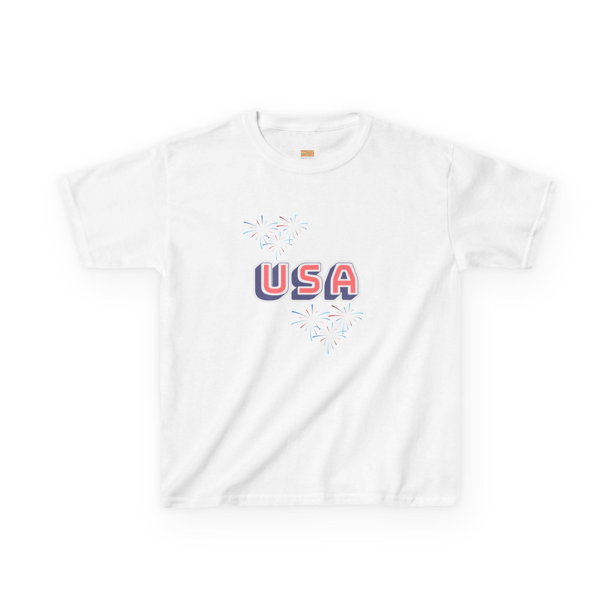 Kids USA Graphic Tee — Patriotic Red White Blue Kids T-Shirt for 4th of July