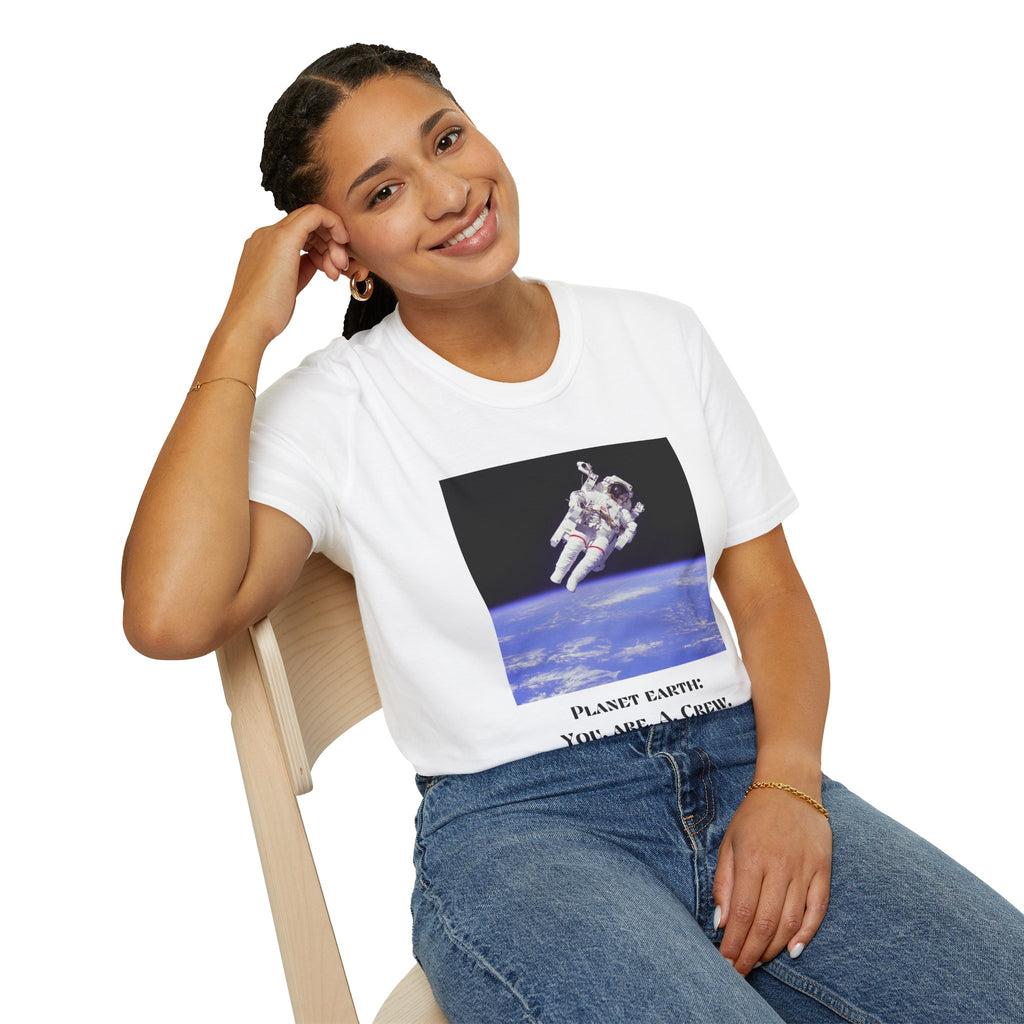 Astronaut Graphic T-Shirt — “Planet Earth: You. Are. A. Crew.” Space Tee