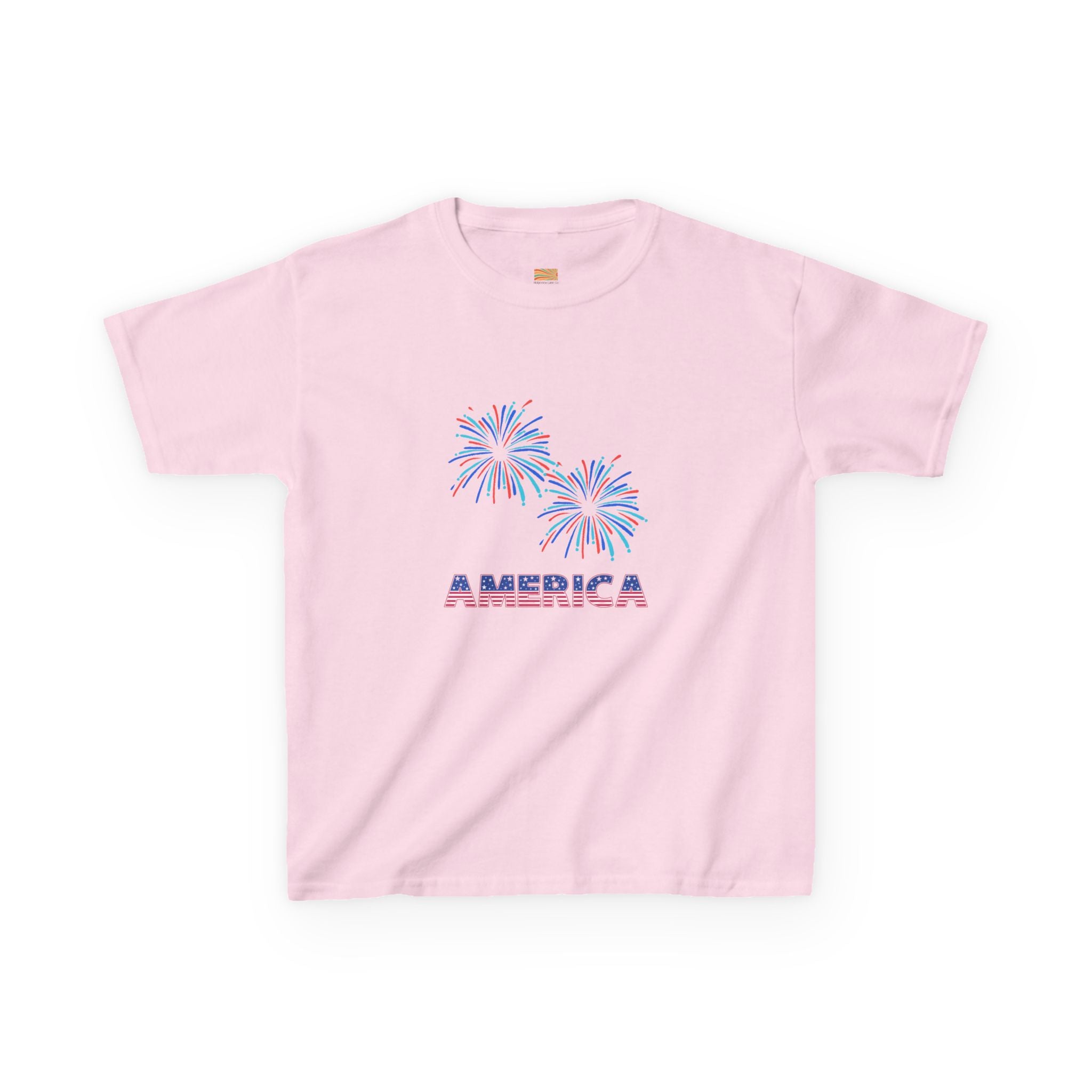 Kids Tee — 'America' Fireworks Patriotic 4th of July Shirt