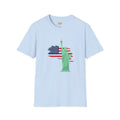 Statue of Liberty Flag backgroundUnisex Softstyle T-Shirt