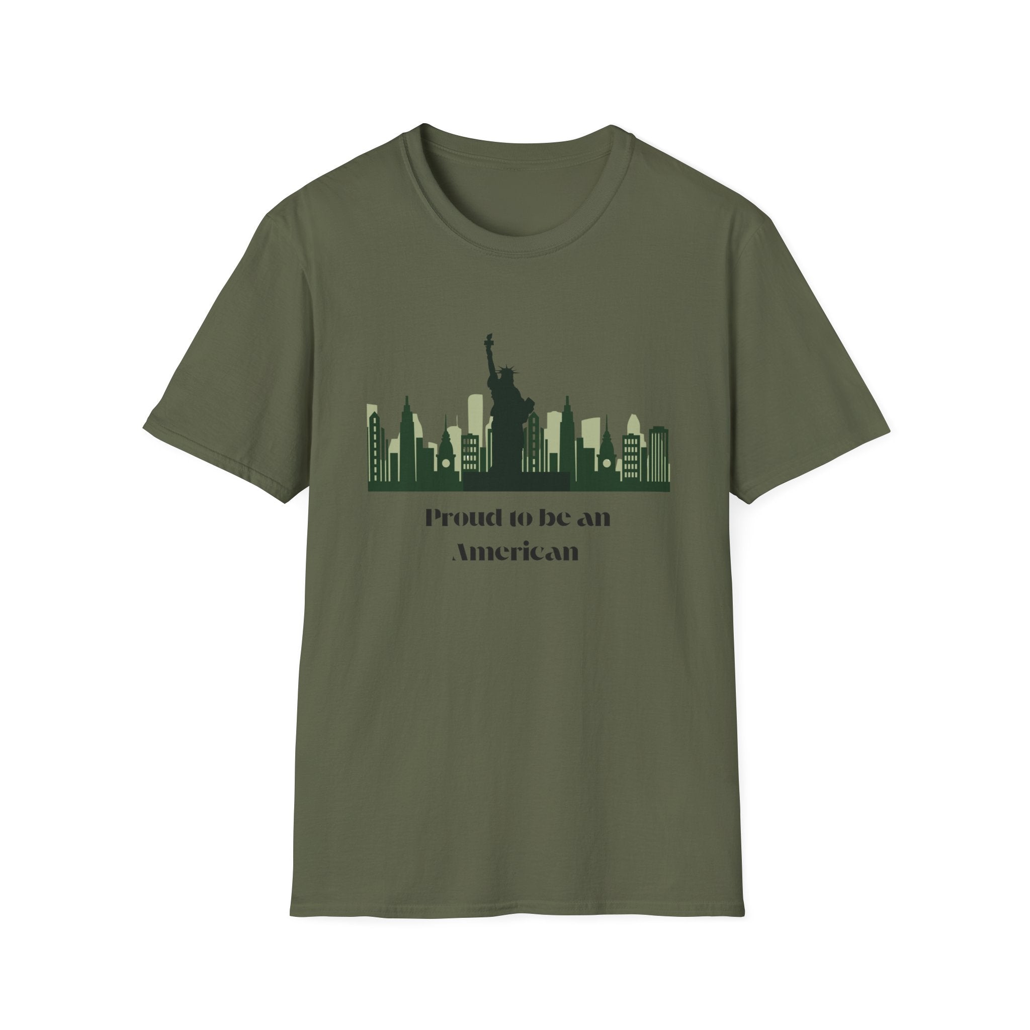 American Skyline T-Shirt — "Proud to be an American" Statue of Liberty Tee