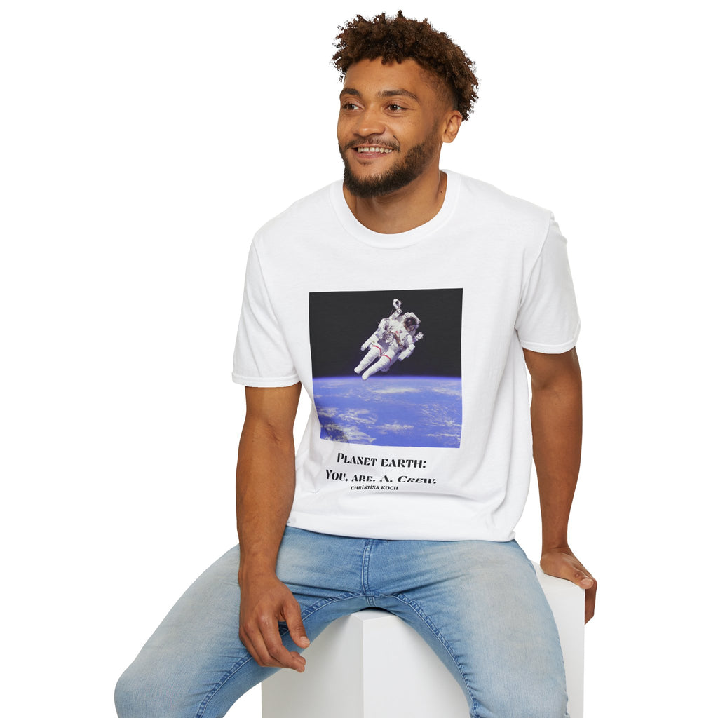 Astronaut Graphic T-Shirt — “Planet Earth: You. Are. A. Crew.” Space Tee