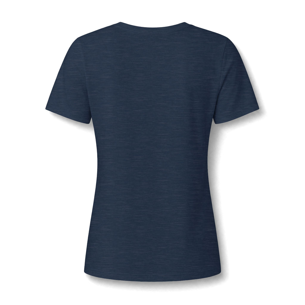 Cowgirl Boot Tee — Blue Floral Cowboy Boot with Bow V-Neck