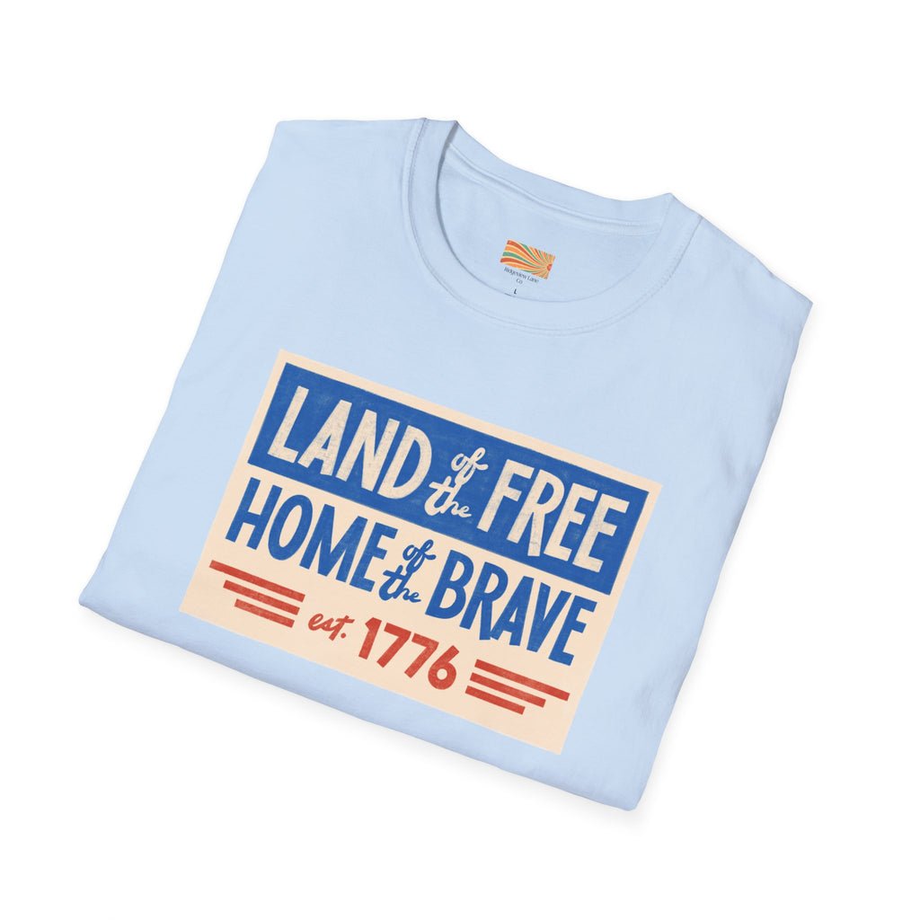 Land of the Free Home of the Brave Unisex Softstyle T-Shirt