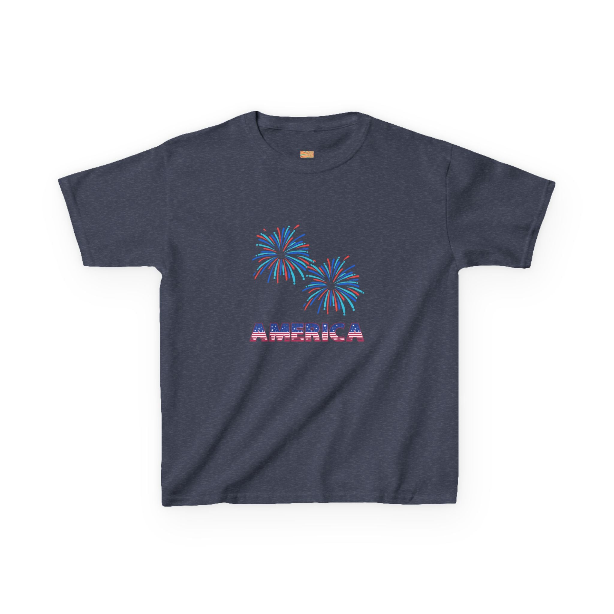 Kids Tee — 'America' Fireworks Patriotic 4th of July Shirt