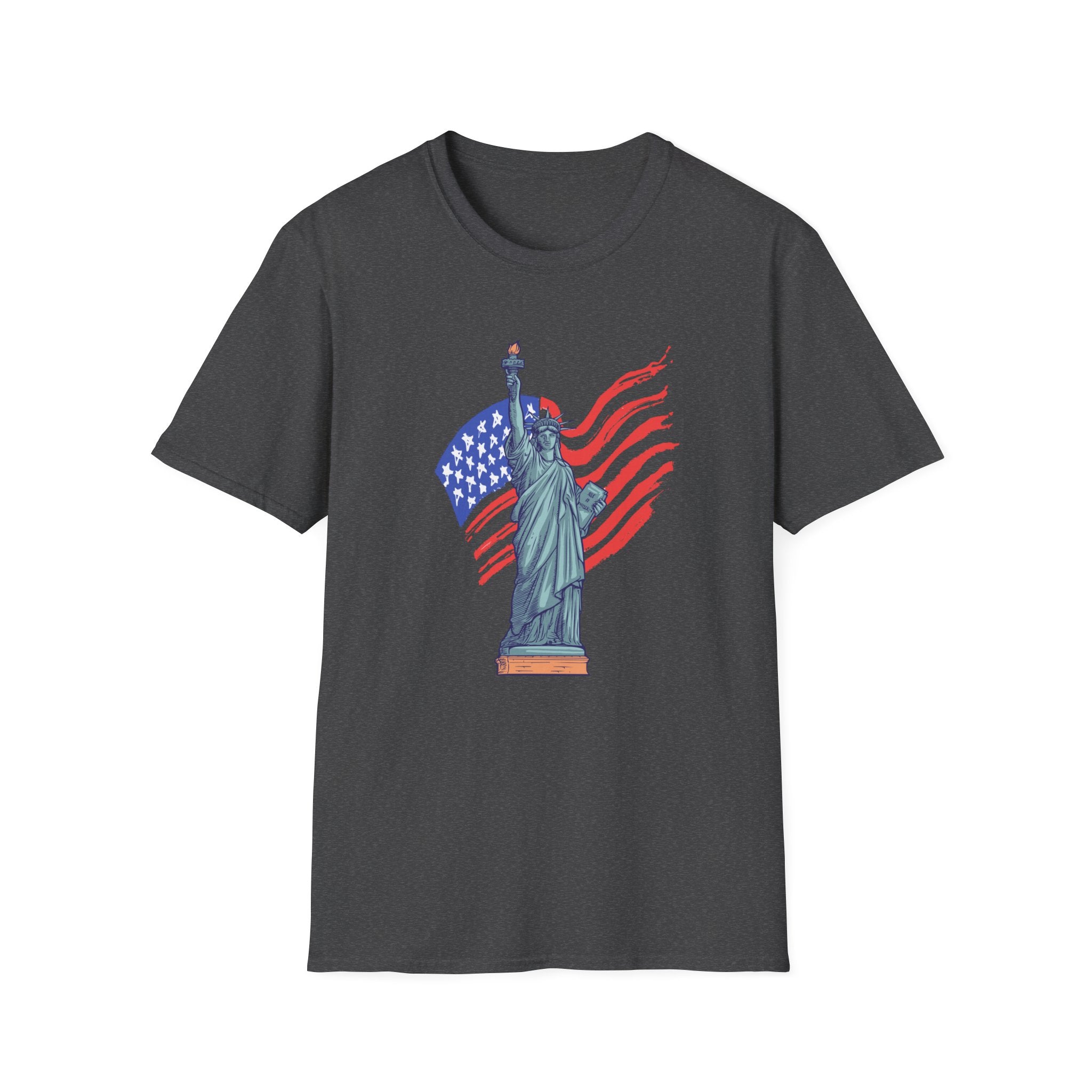 Statue of Liberty American Flag T-Shirt — Patriotic USA Independence Day Tee