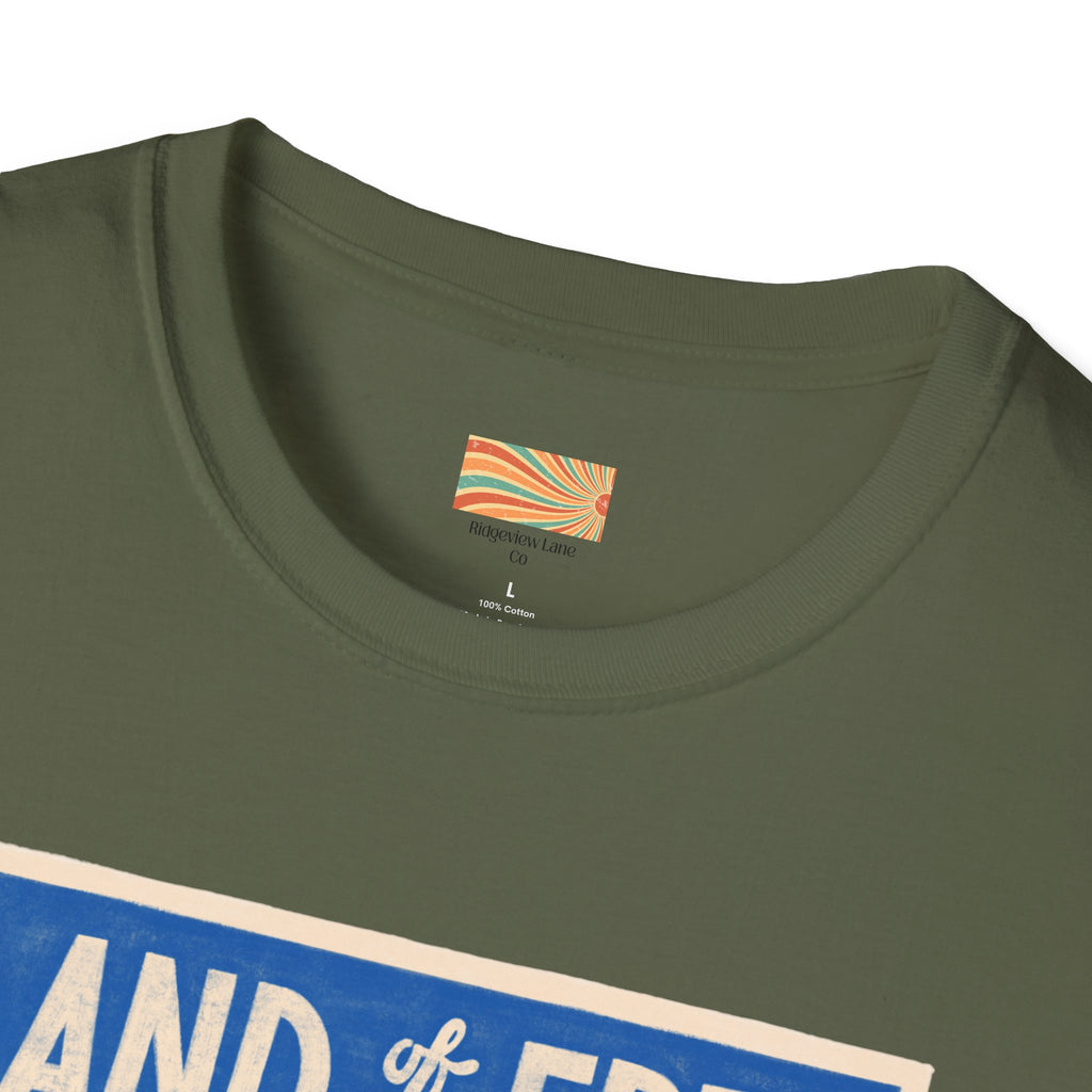 Land of the Free Home of the Brave Unisex Softstyle T-Shirt