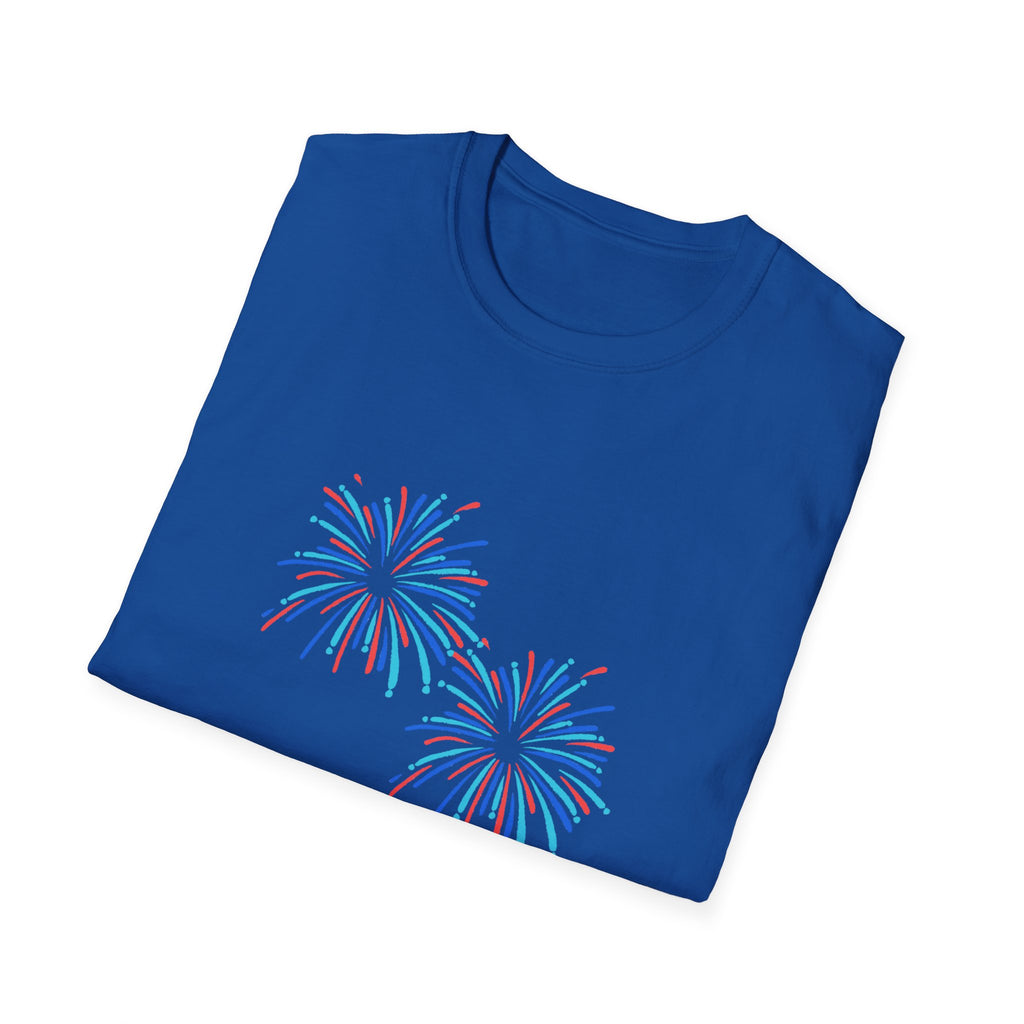 America with Fireworks Unisex Softstyle T-Shirt
