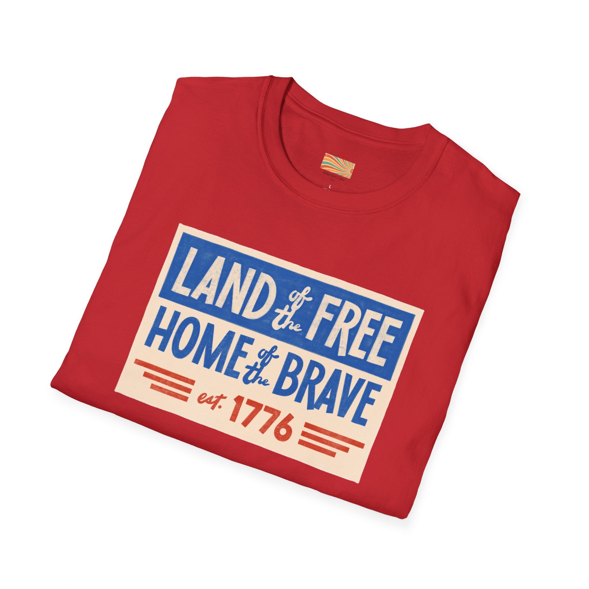 Land of the Free Home of the Brave Unisex Softstyle T-Shirt