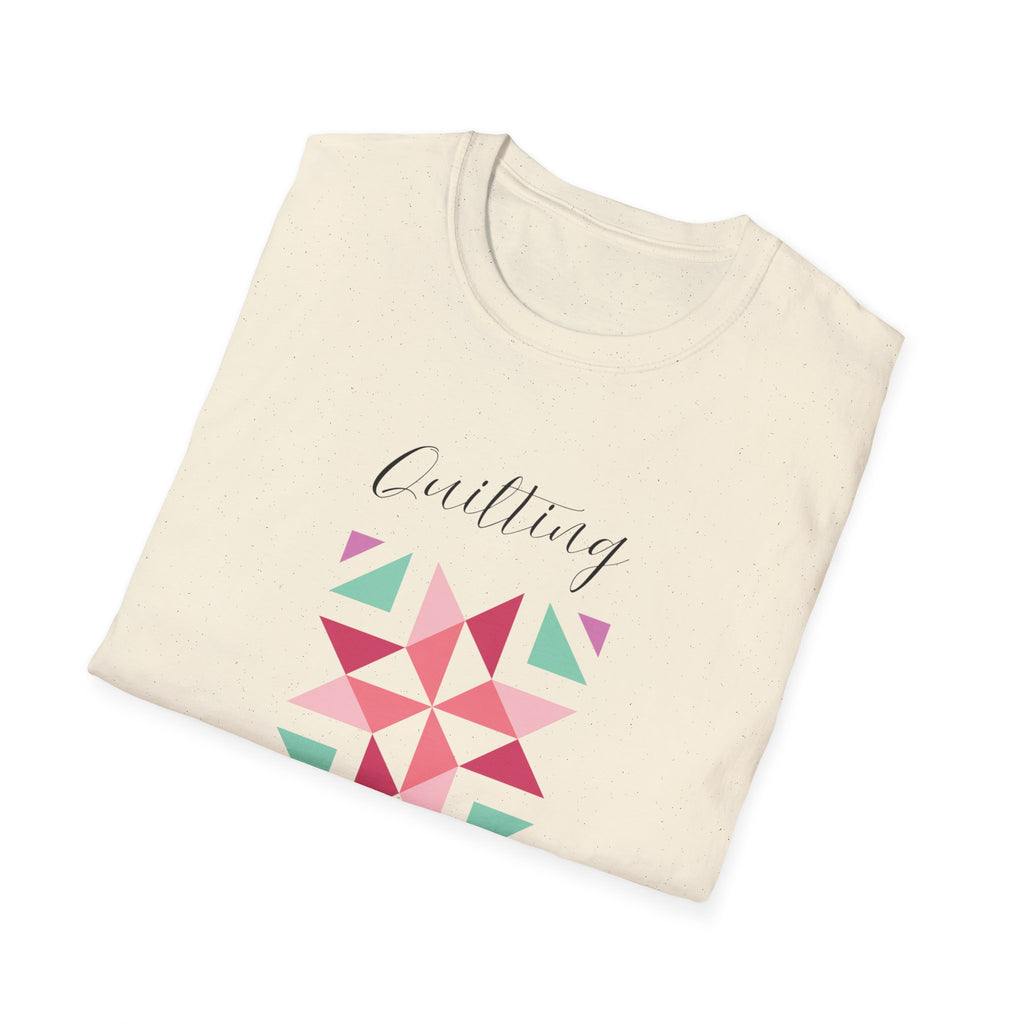 Quilting Is My Love Language T-Shirt — Pastel Quilt Block Graphic