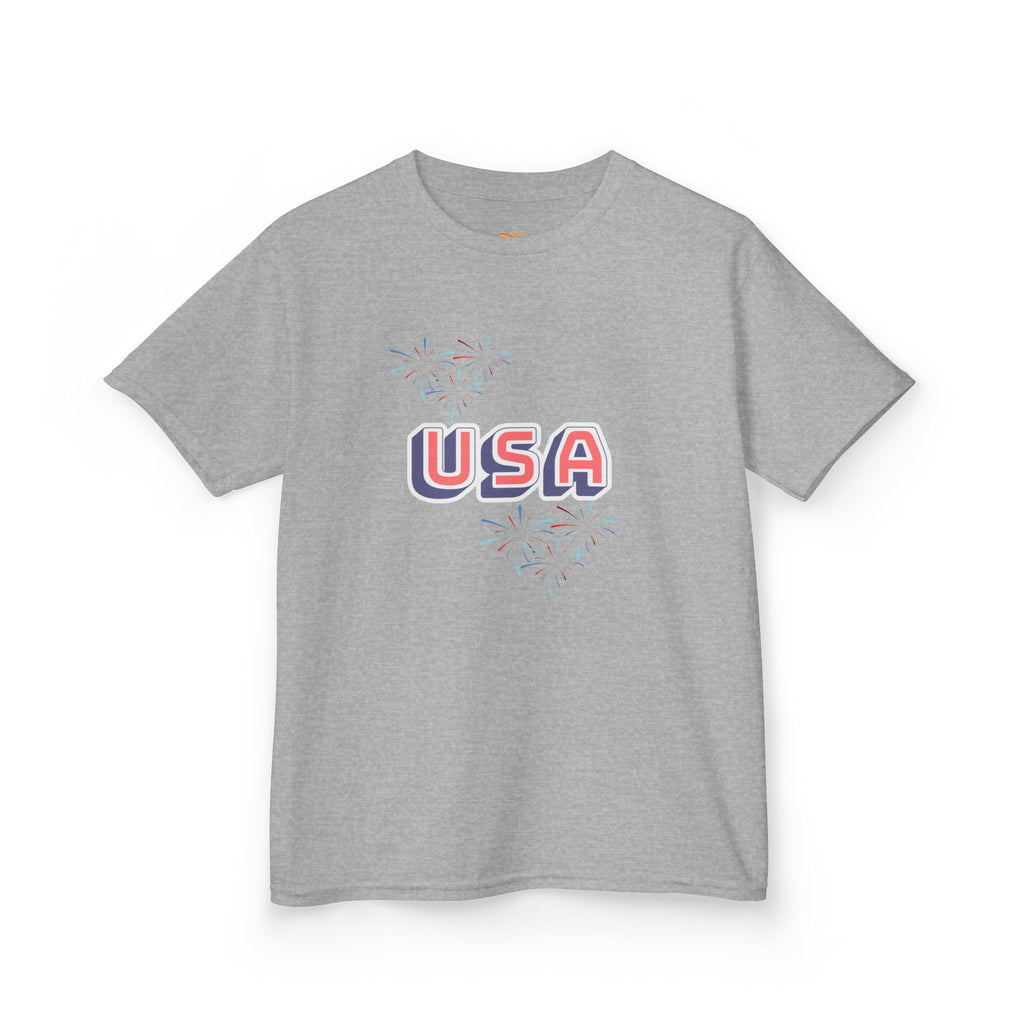 Kids USA Graphic Tee — Patriotic Red White Blue Kids T-Shirt for 4th of July