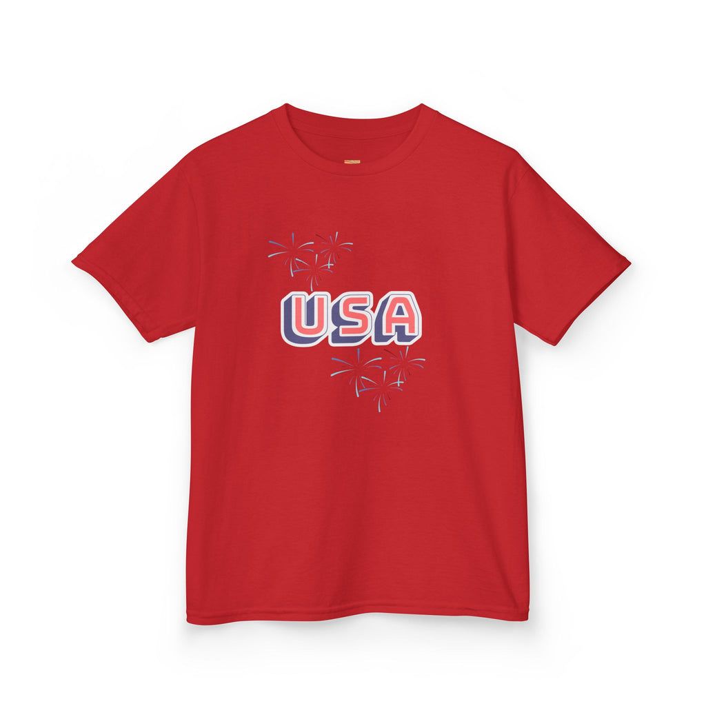 Kids USA Graphic Tee — Patriotic Red White Blue Kids T-Shirt for 4th of July