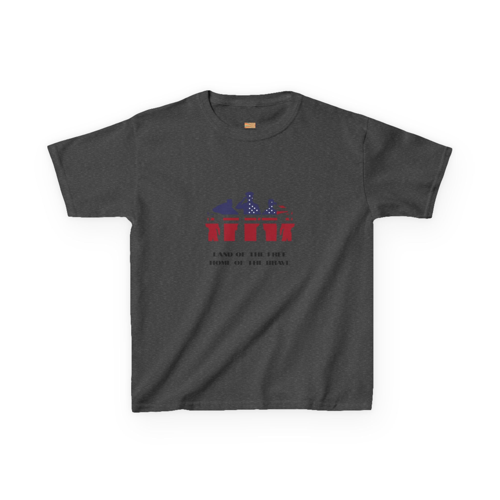 Kids Patriotic Drumline Tee — Red White Blue Band Graphic