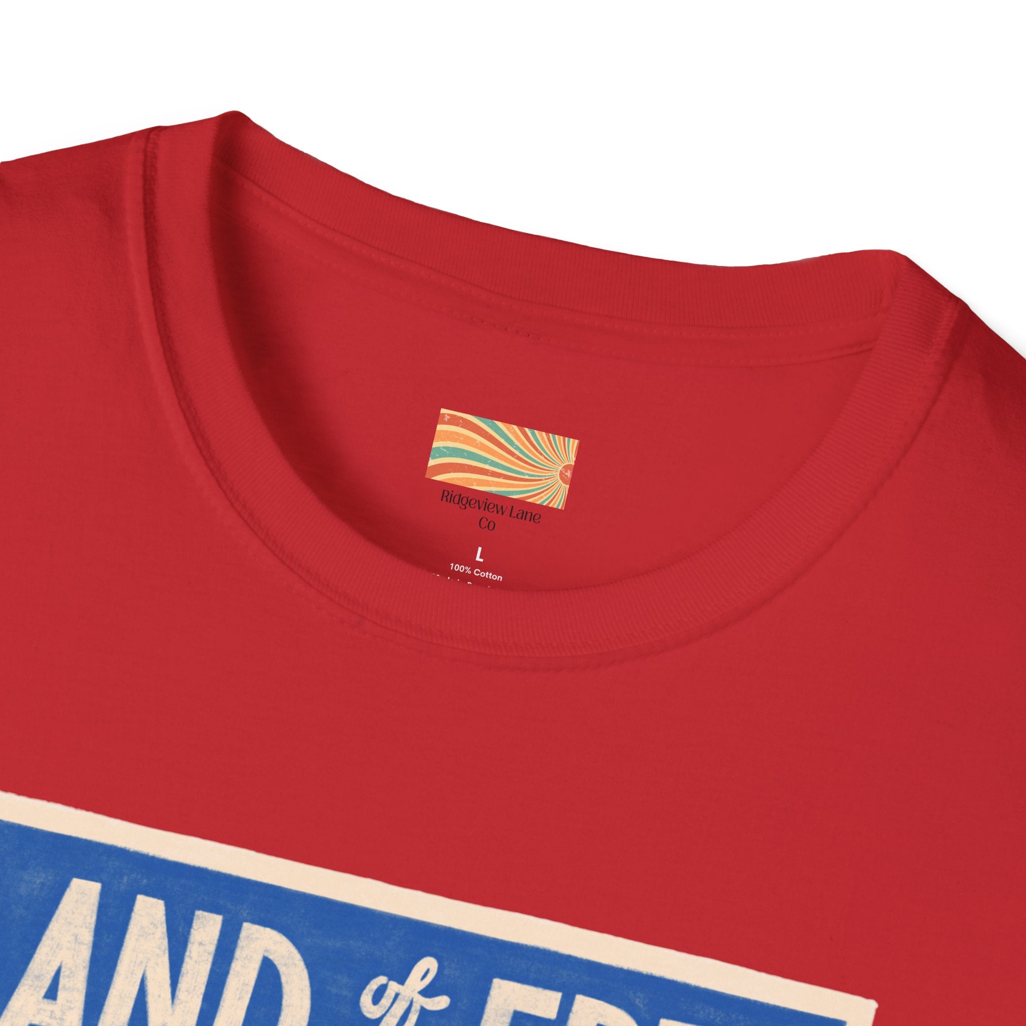 Land of the Free Home of the Brave Unisex Softstyle T-Shirt