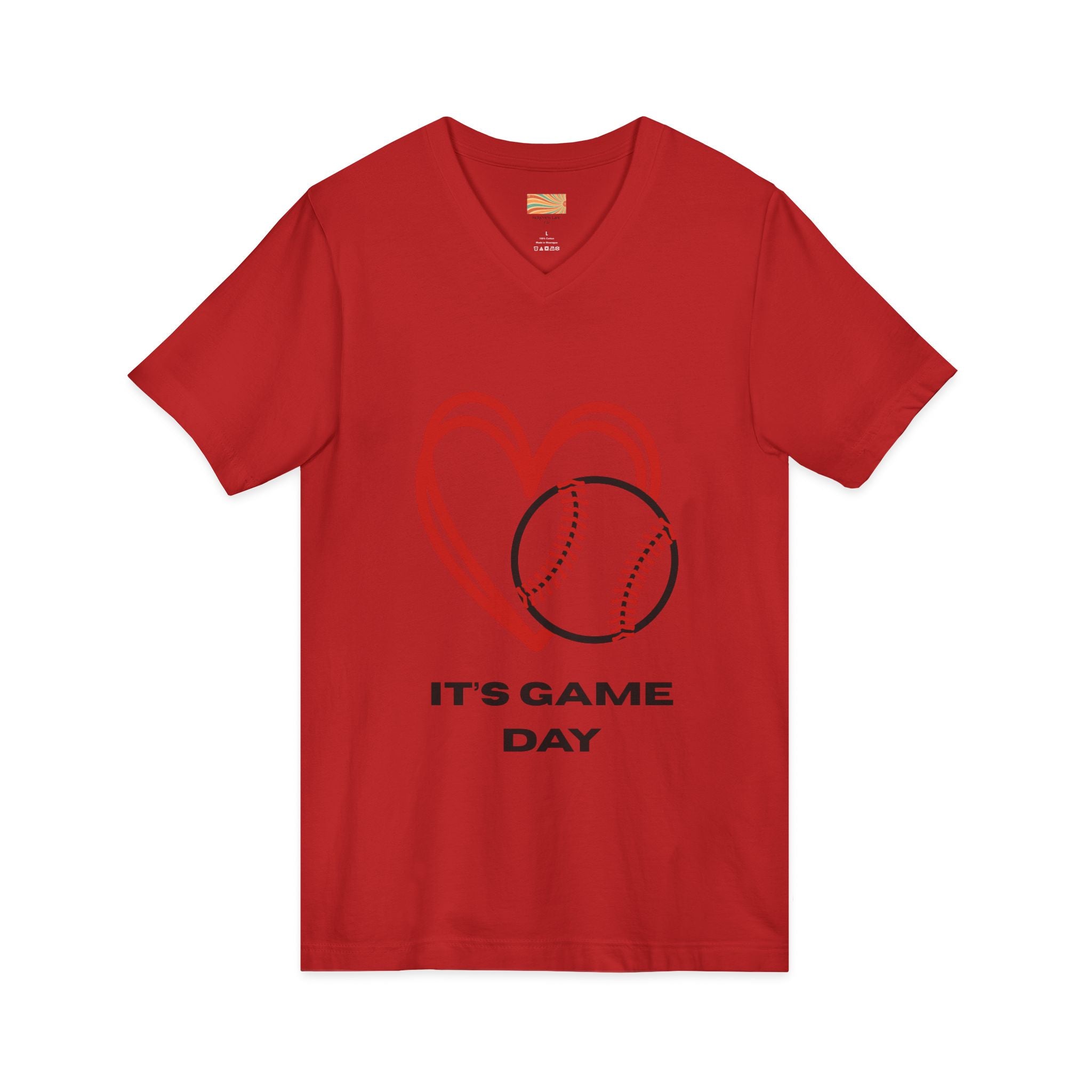 Game Day Baseball V-Neck Tee