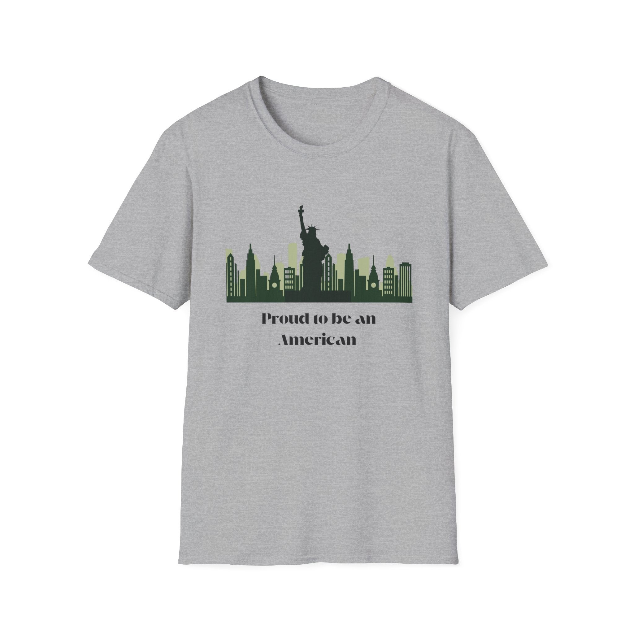 American Skyline T-Shirt — "Proud to be an American" Statue of Liberty Tee