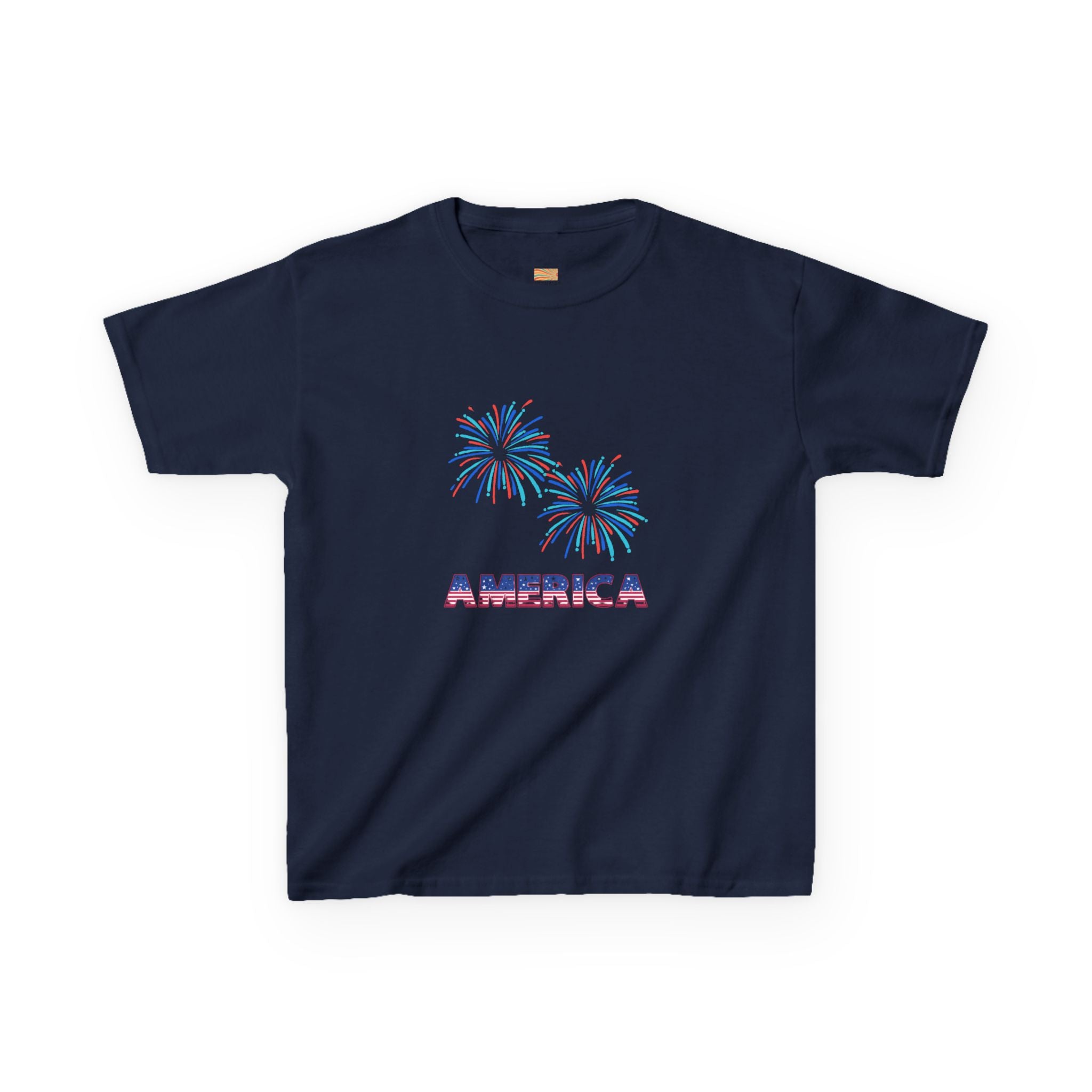 Kids Tee — 'America' Fireworks Patriotic 4th of July Shirt