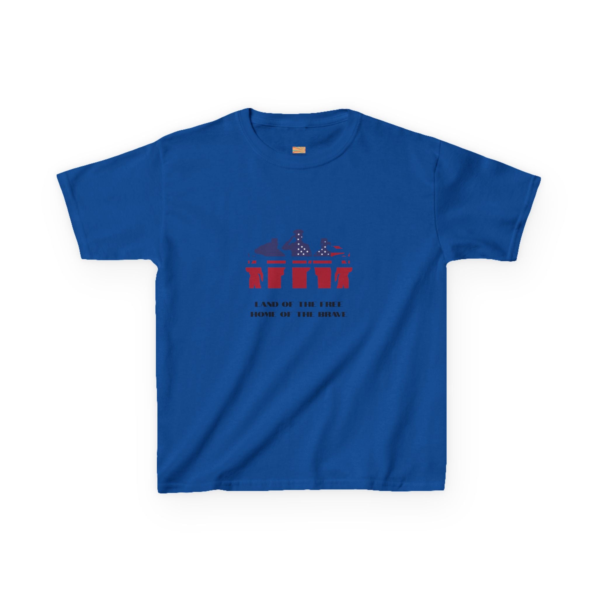 Kids Patriotic Drumline Tee — Red White Blue Band Graphic