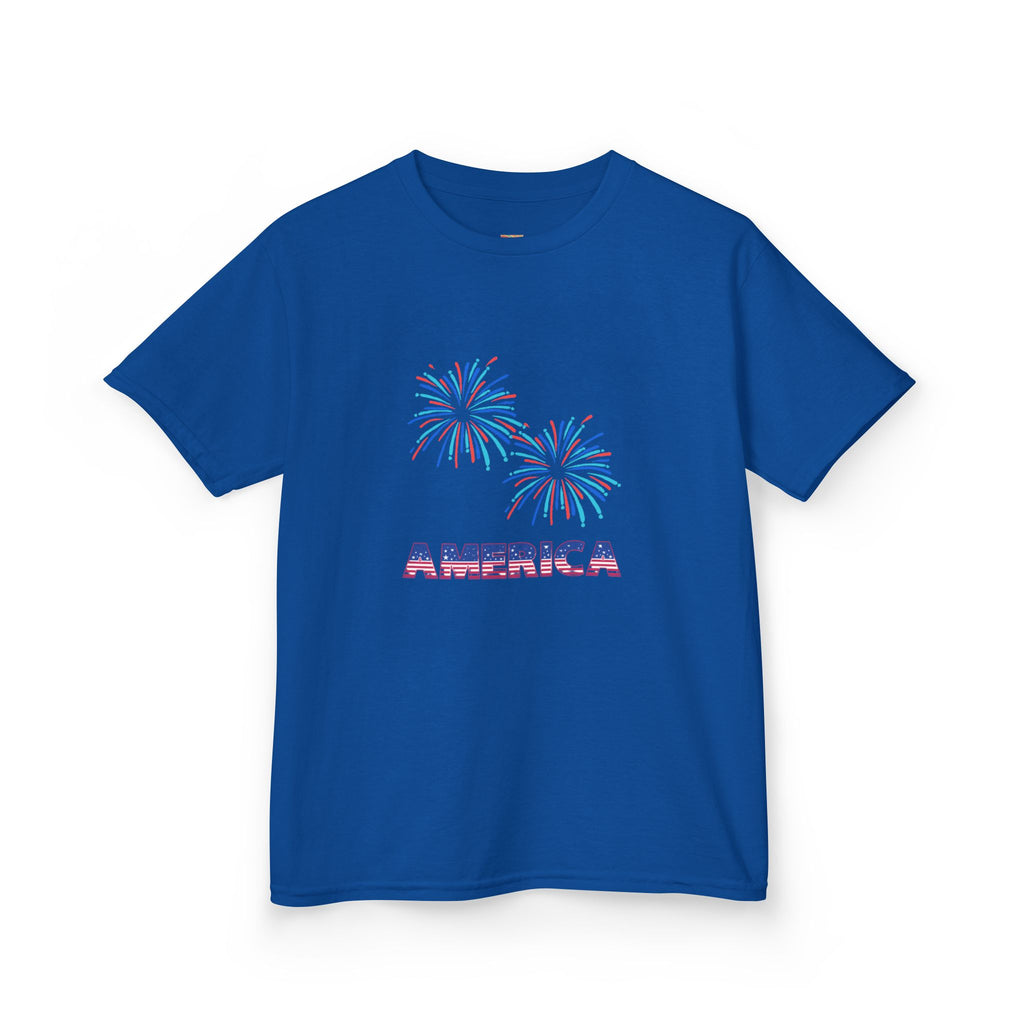 Kids Tee — 'America' Fireworks Patriotic 4th of July Shirt