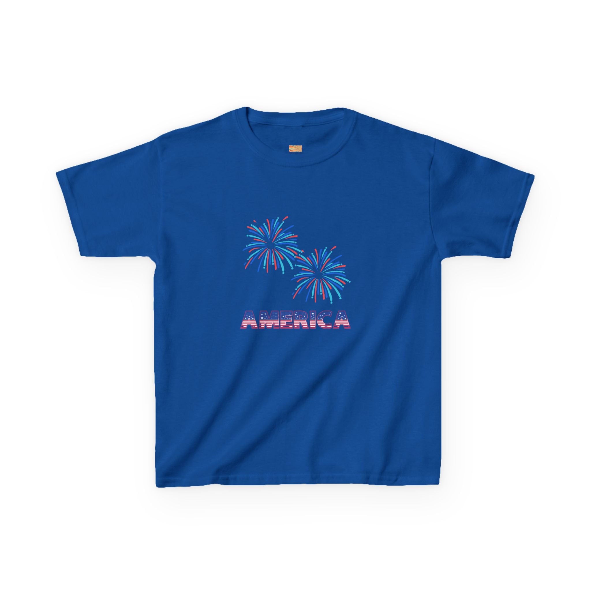Kids Tee — 'America' Fireworks Patriotic 4th of July Shirt